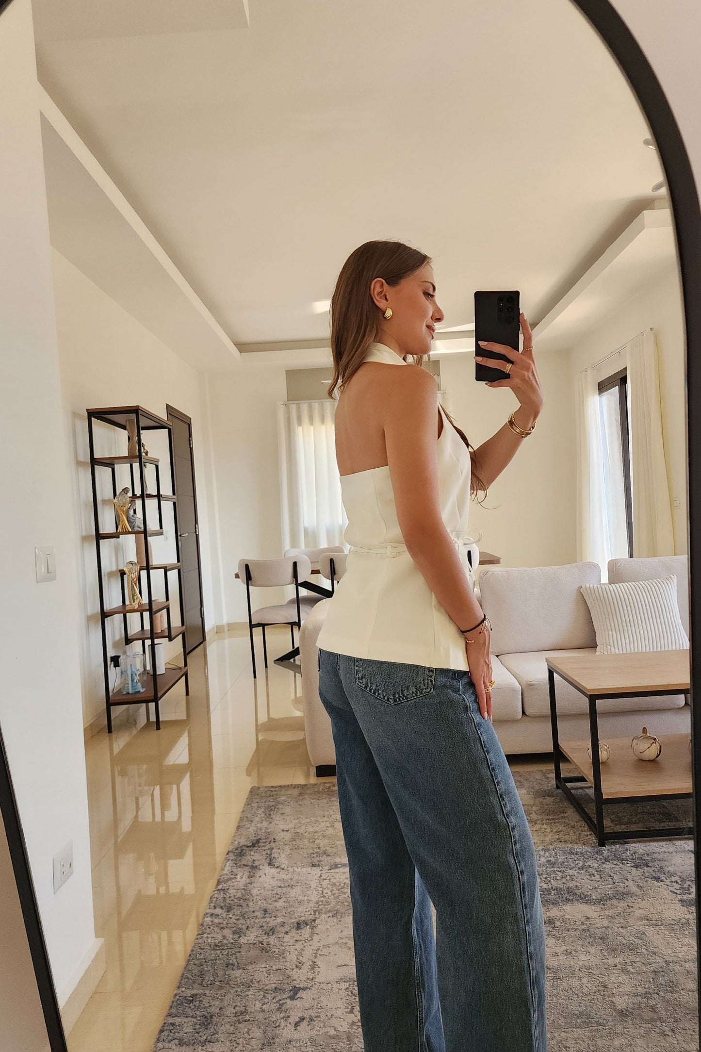 White Halter Vest