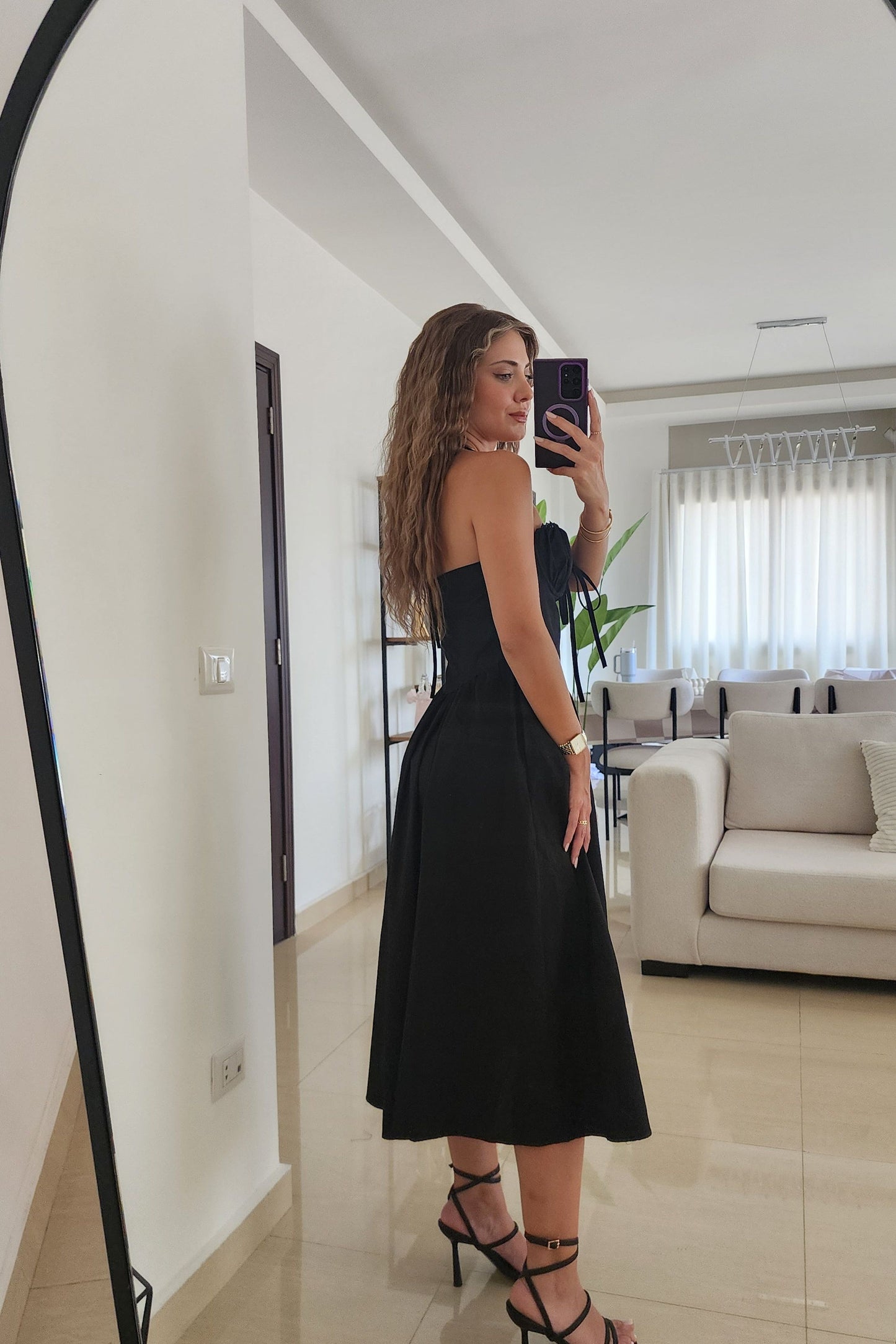 Corset Black Midi Dress