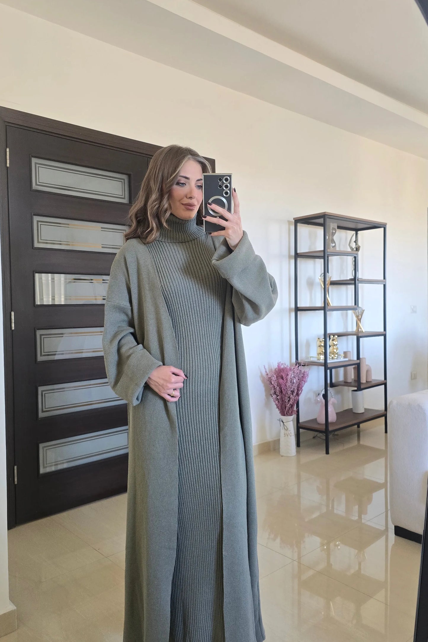 Sage Mint Set – Dress & Cardigan