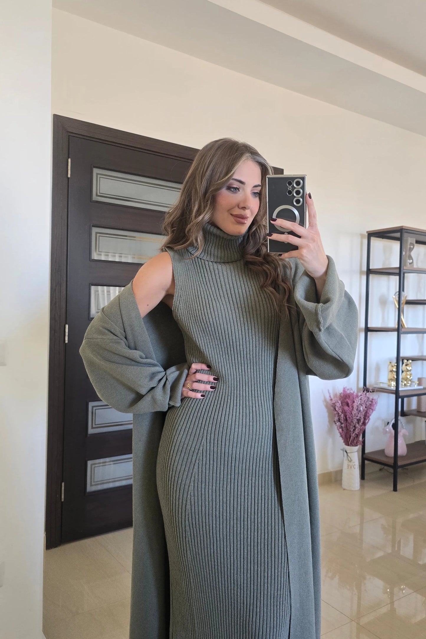 Sage Mint Set – Dress & Cardigan
