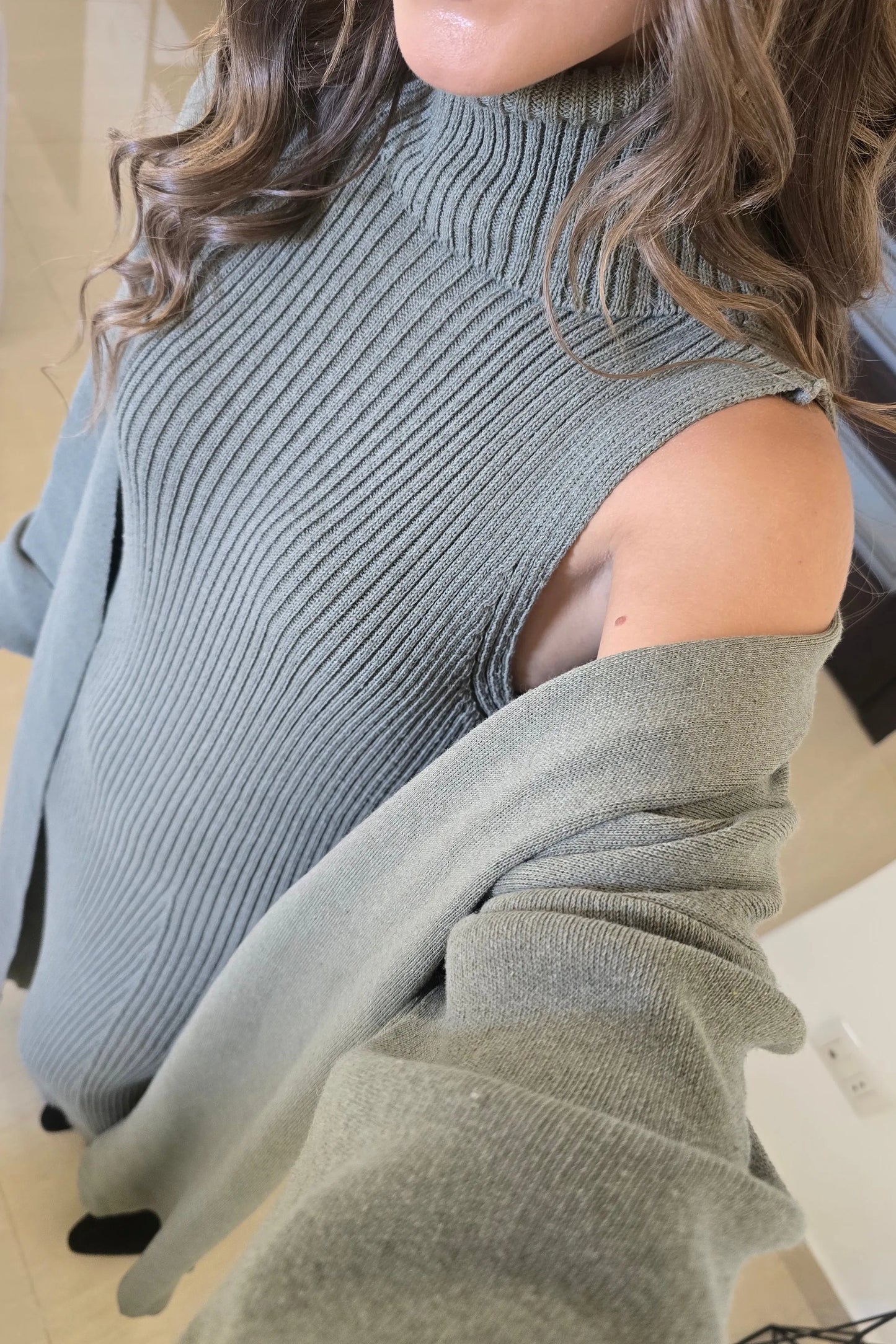 Sage Mint Set – Dress & Cardigan