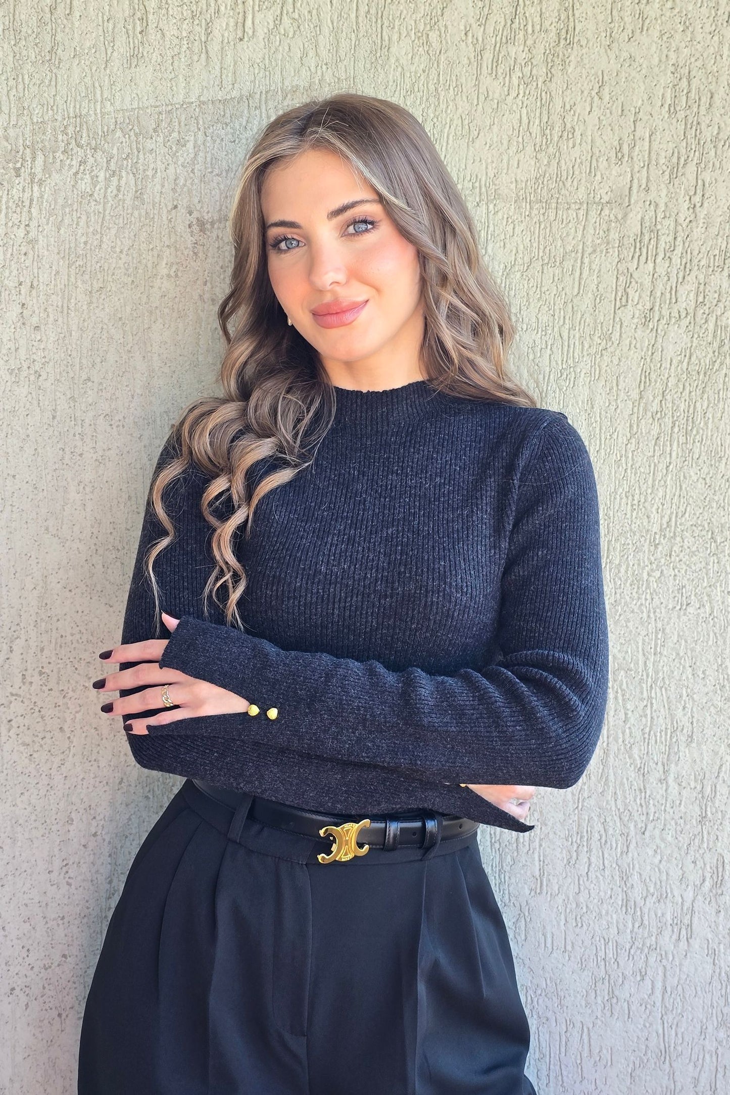Cleo Long Sleeve Top – Black
