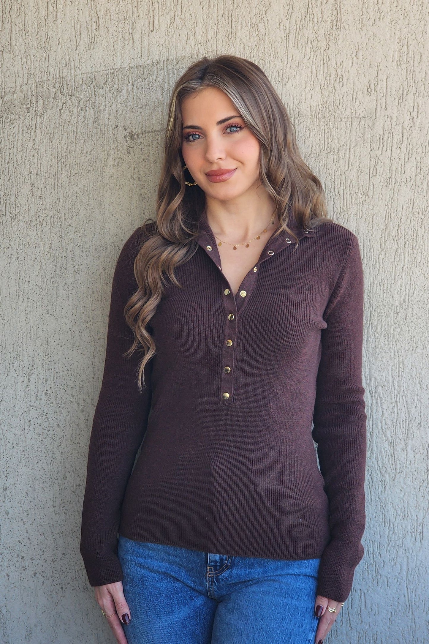Ivory Chic Top - Brown