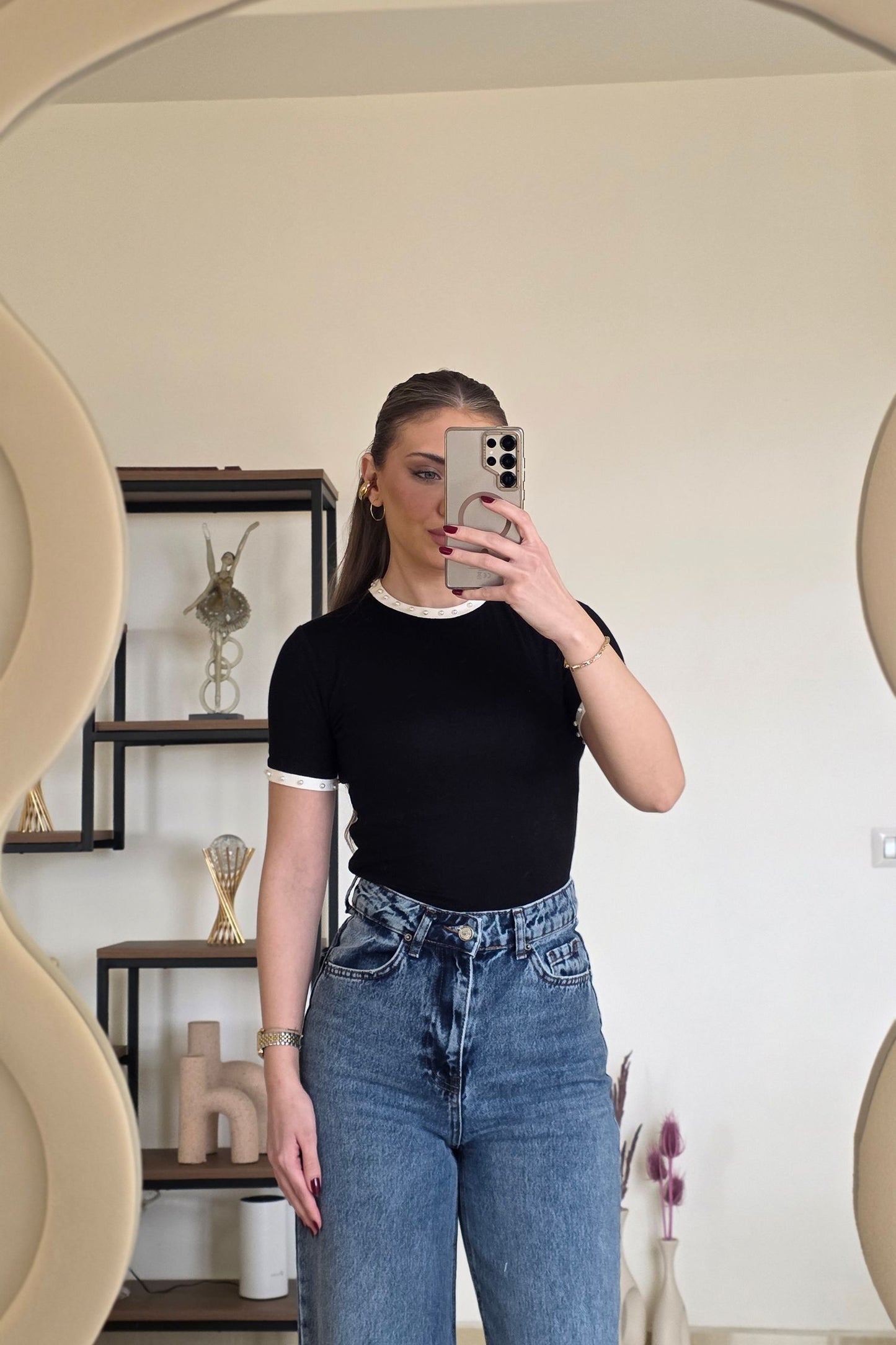 Orea Pearl Top – Black