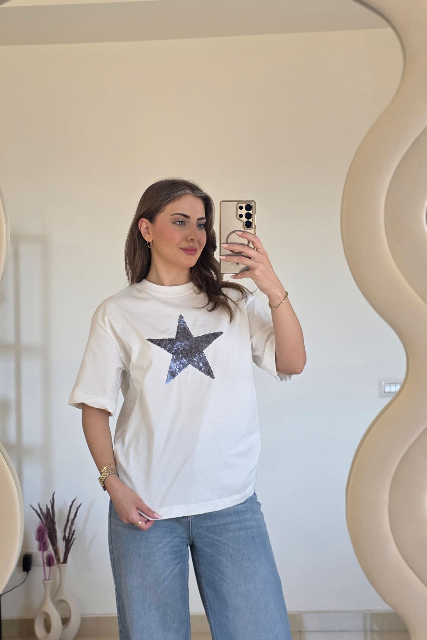 Zaria Star Tee – White