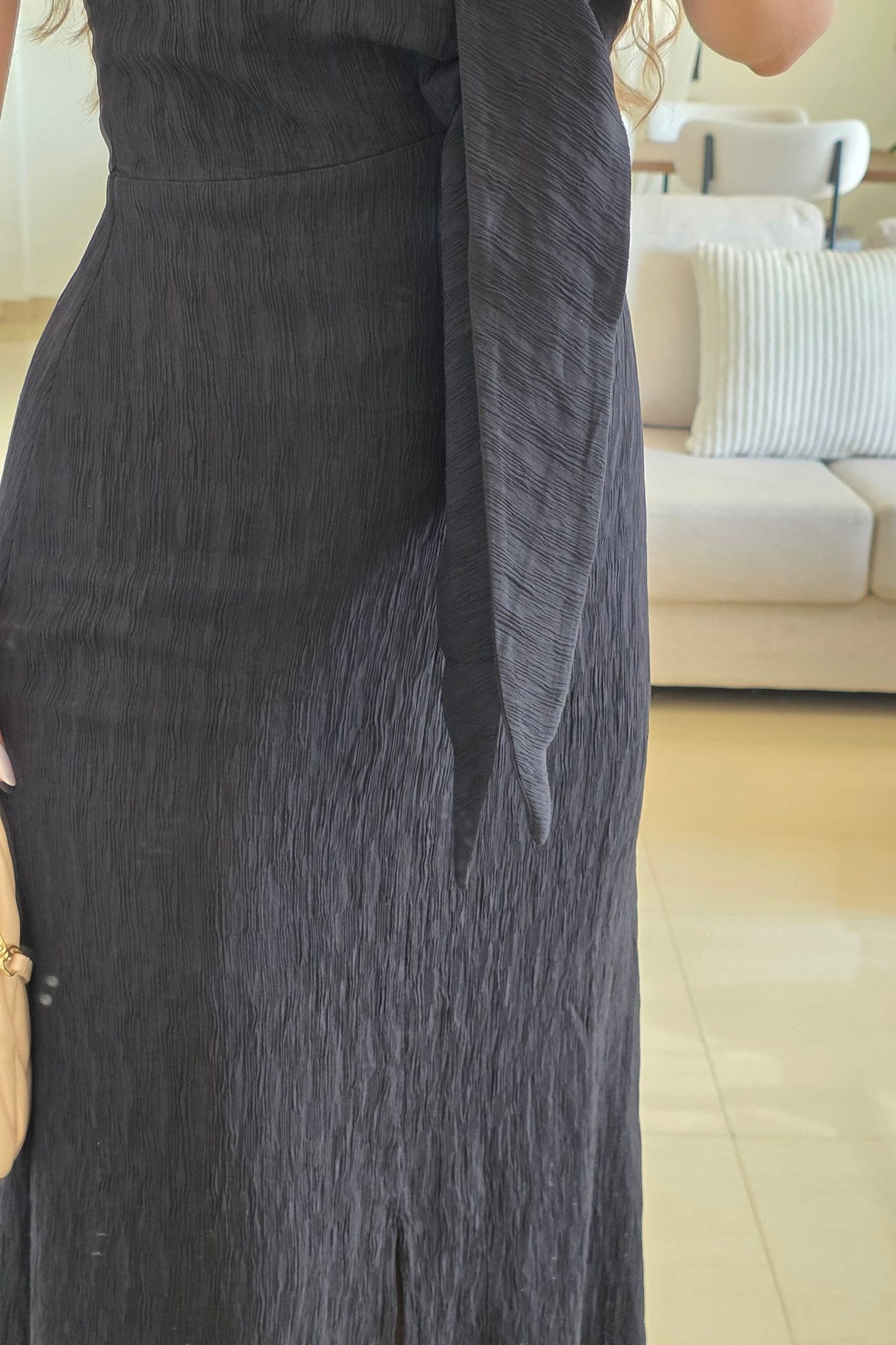 Serena Plunge Maxi Dress – Black