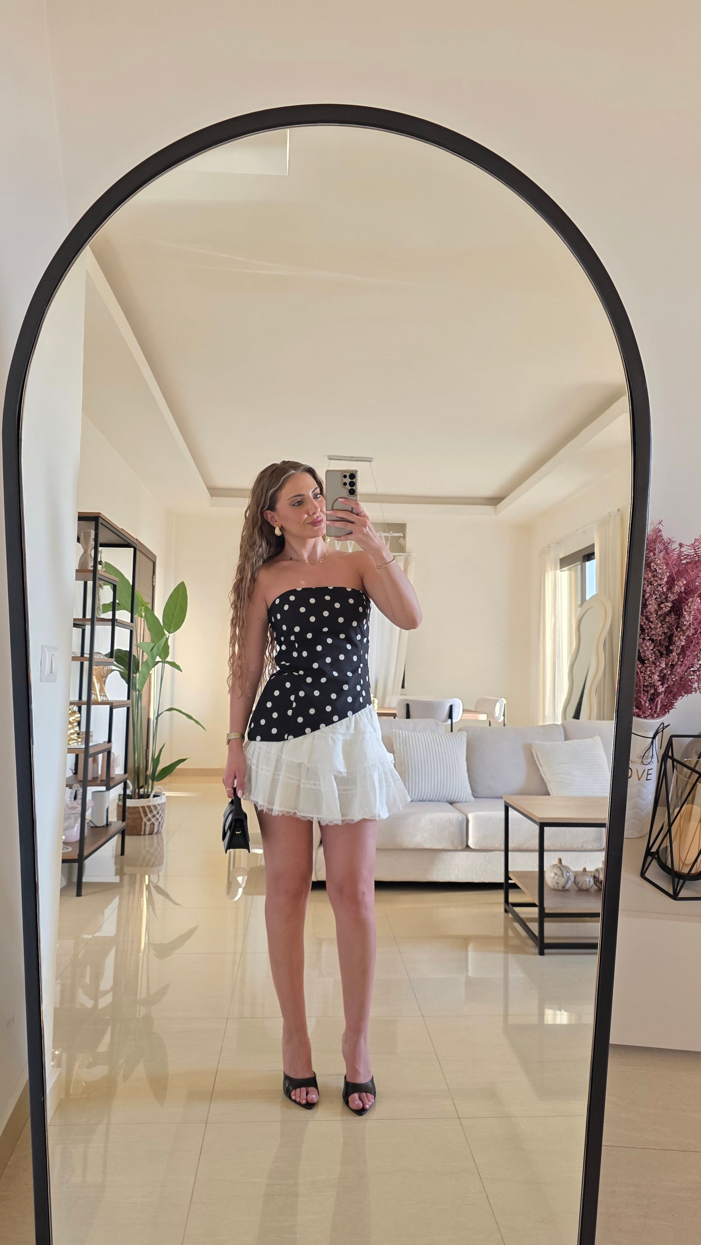 Chloé Polka Dots Bustier Top – Black
