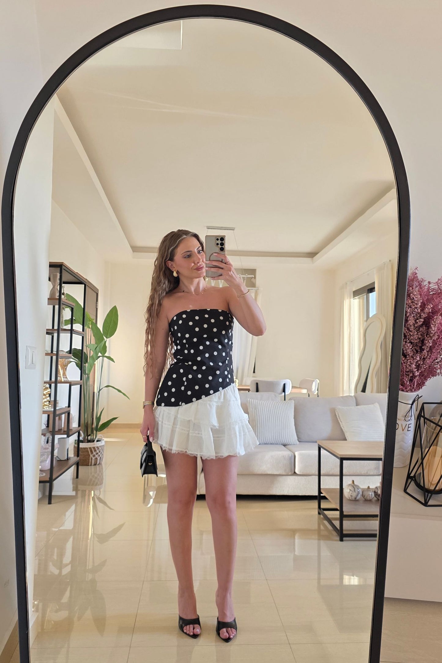 Chloé Polka Dots Bustier Top – Black