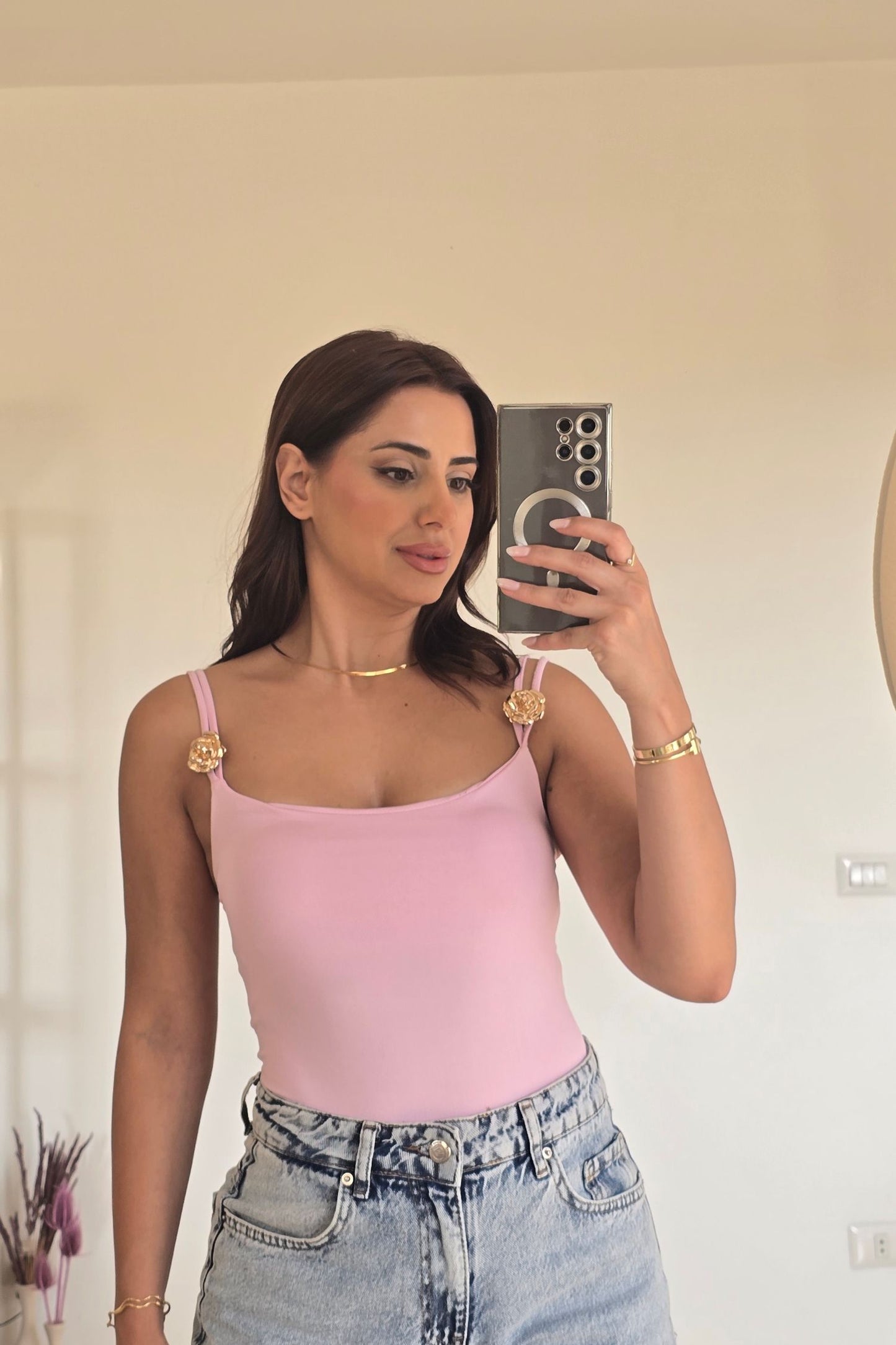 Vera Rosette Bodysuit – Pink