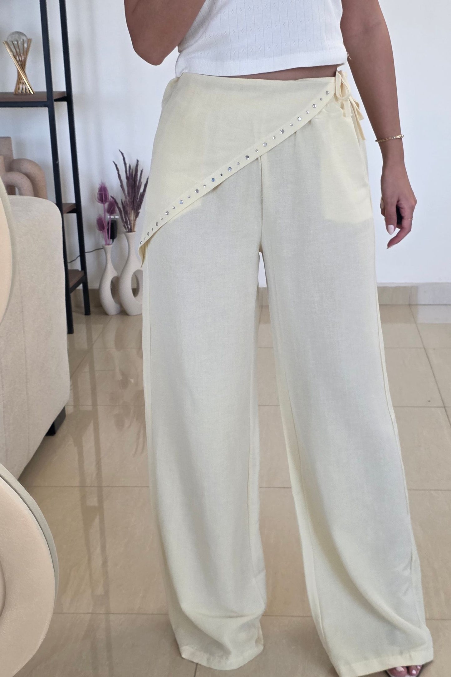 Rachel Wrap Linen Pants – Butter Yellow