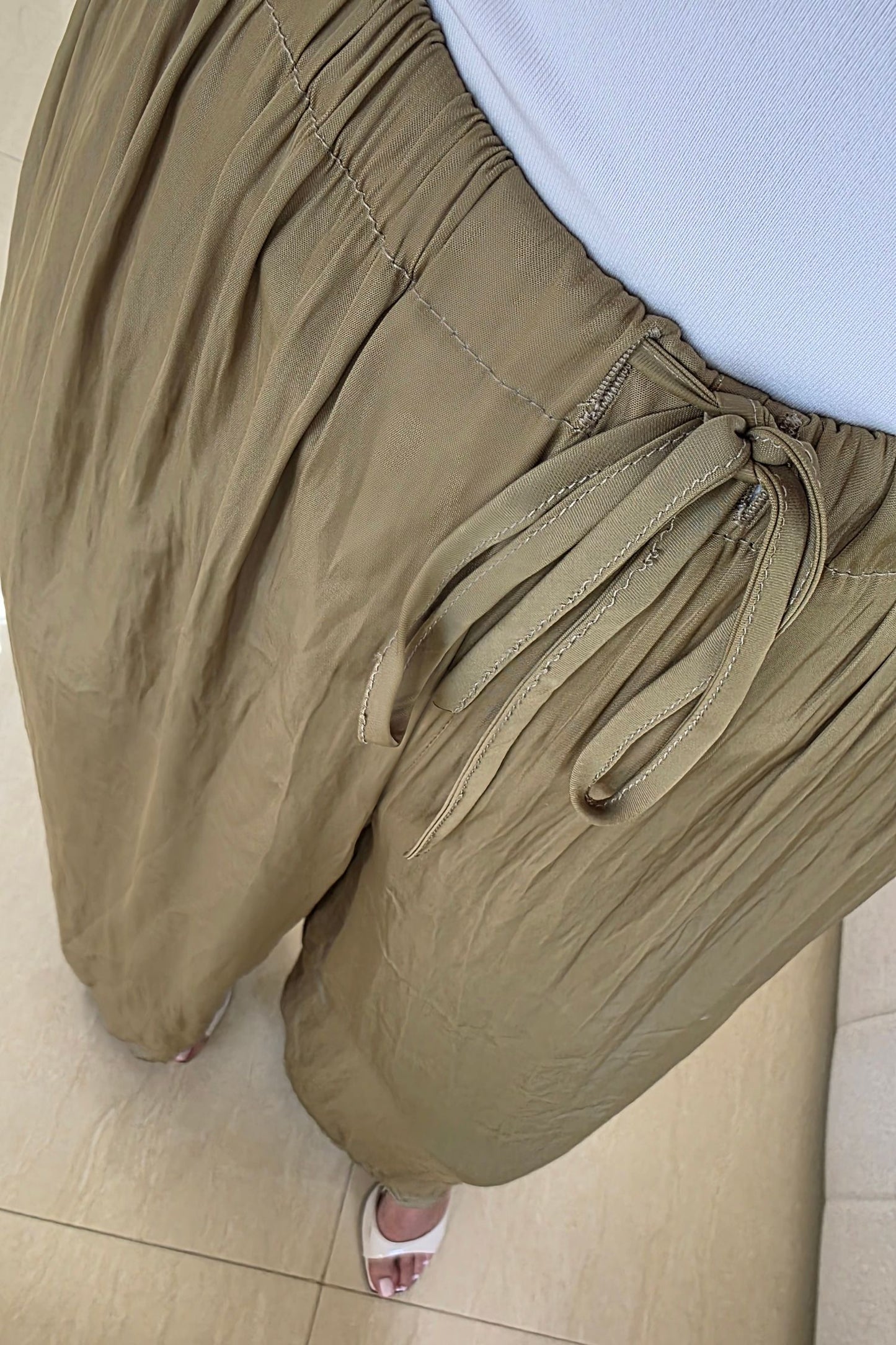 Leah Wide-Leg Pants – Olive