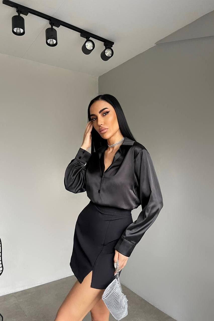 Black Satin Shirt