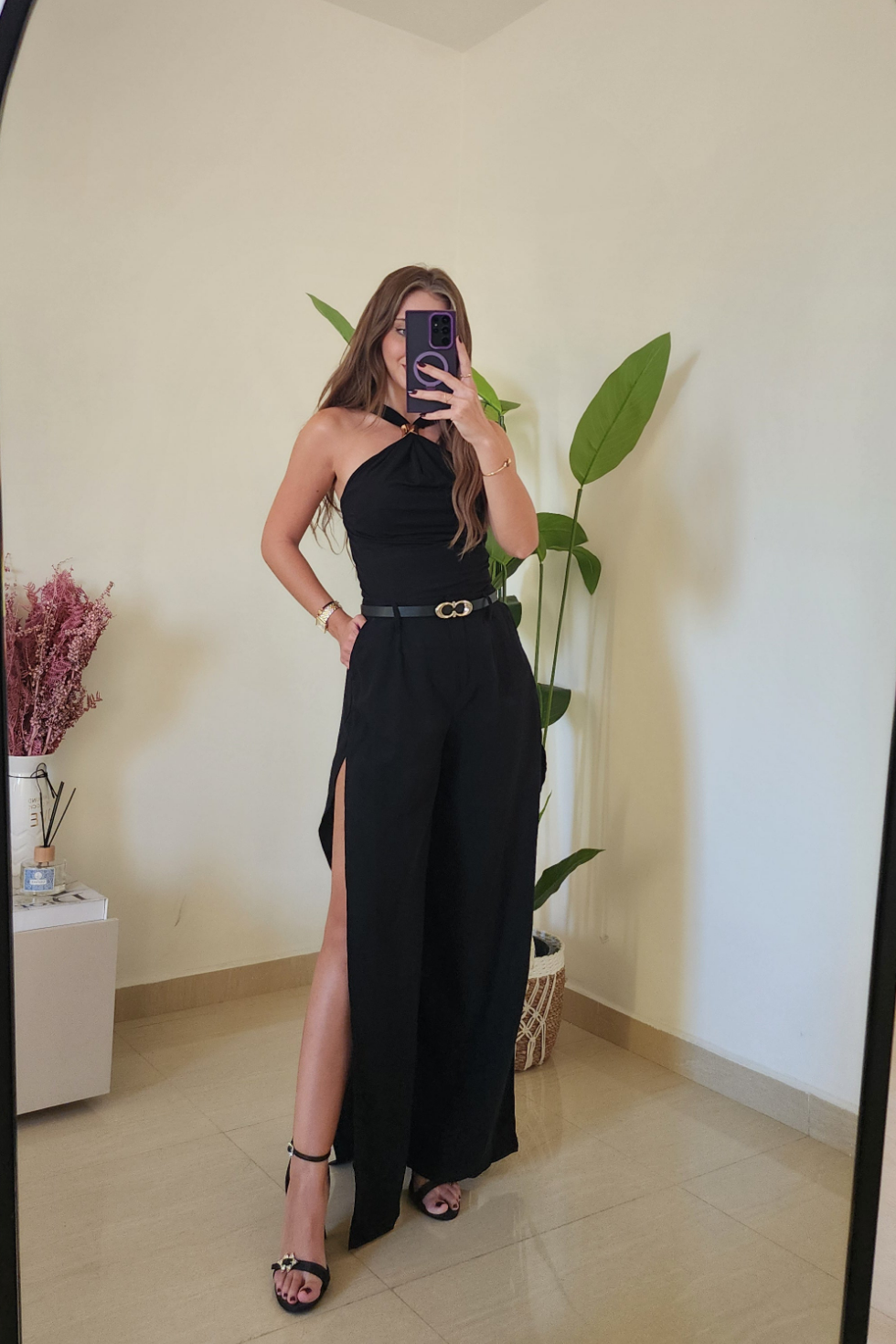 Noir Side-Slit Pants