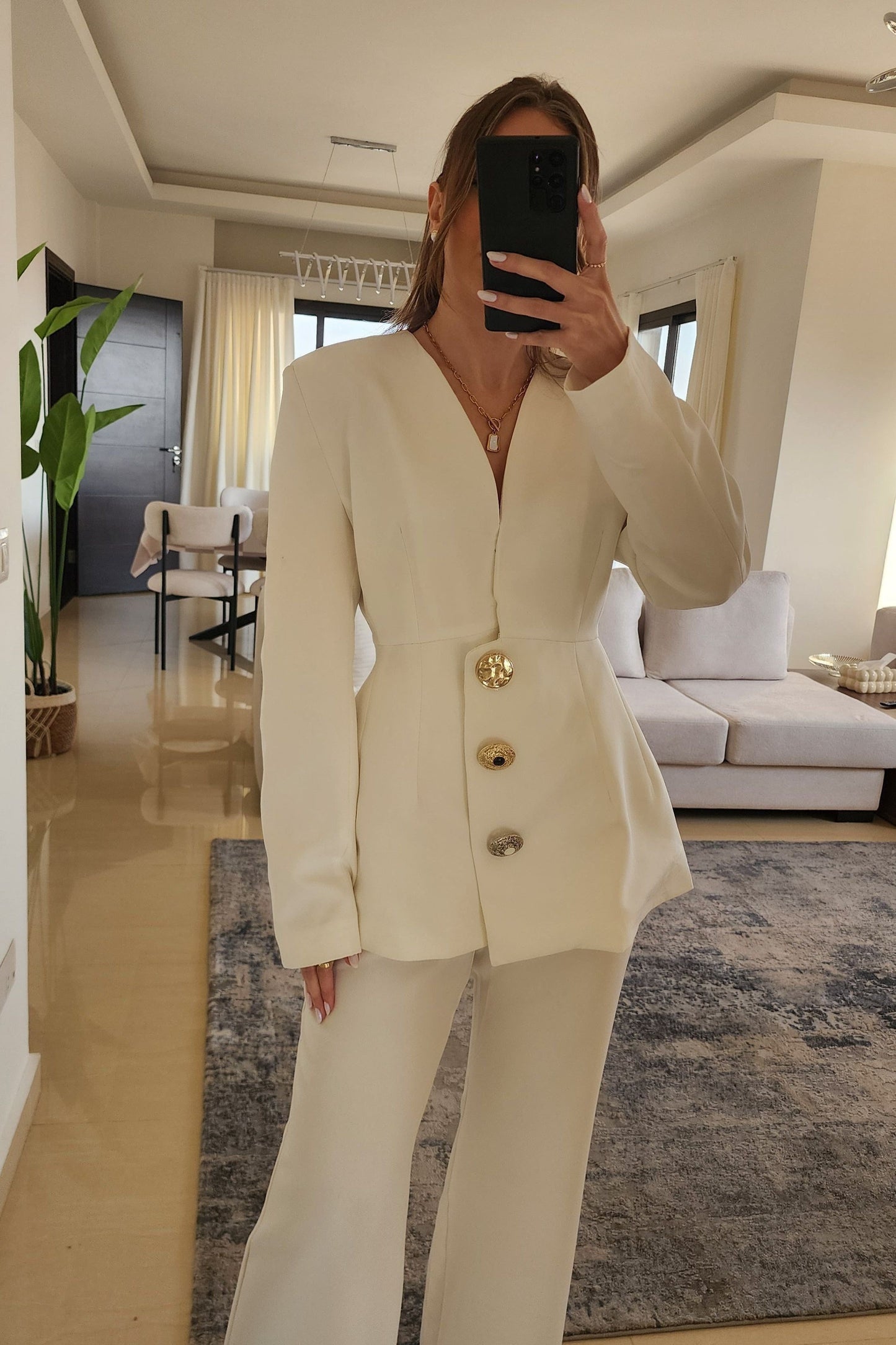 Blazer and Pants White Suit