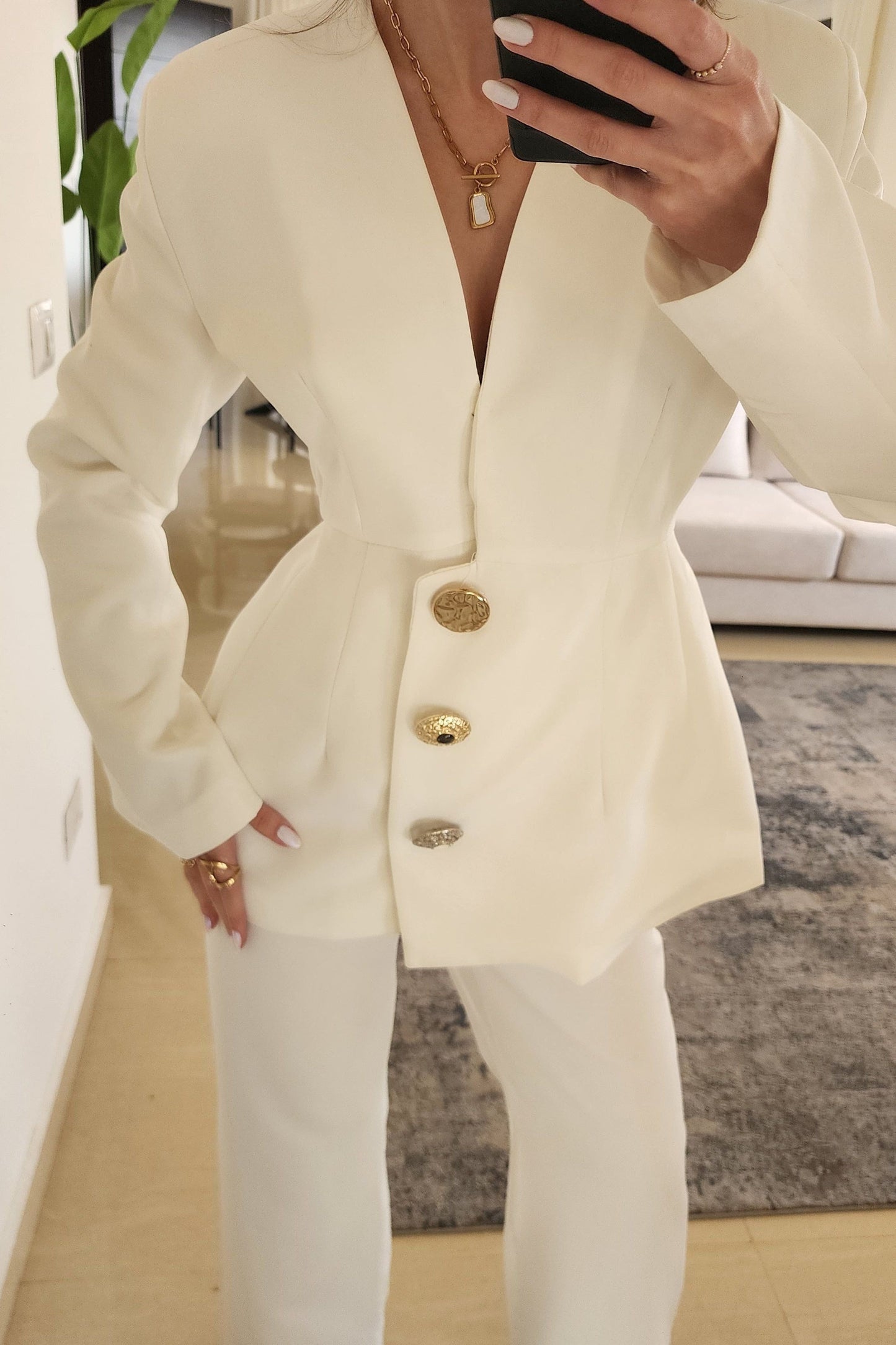 Blazer and Pants White Suit