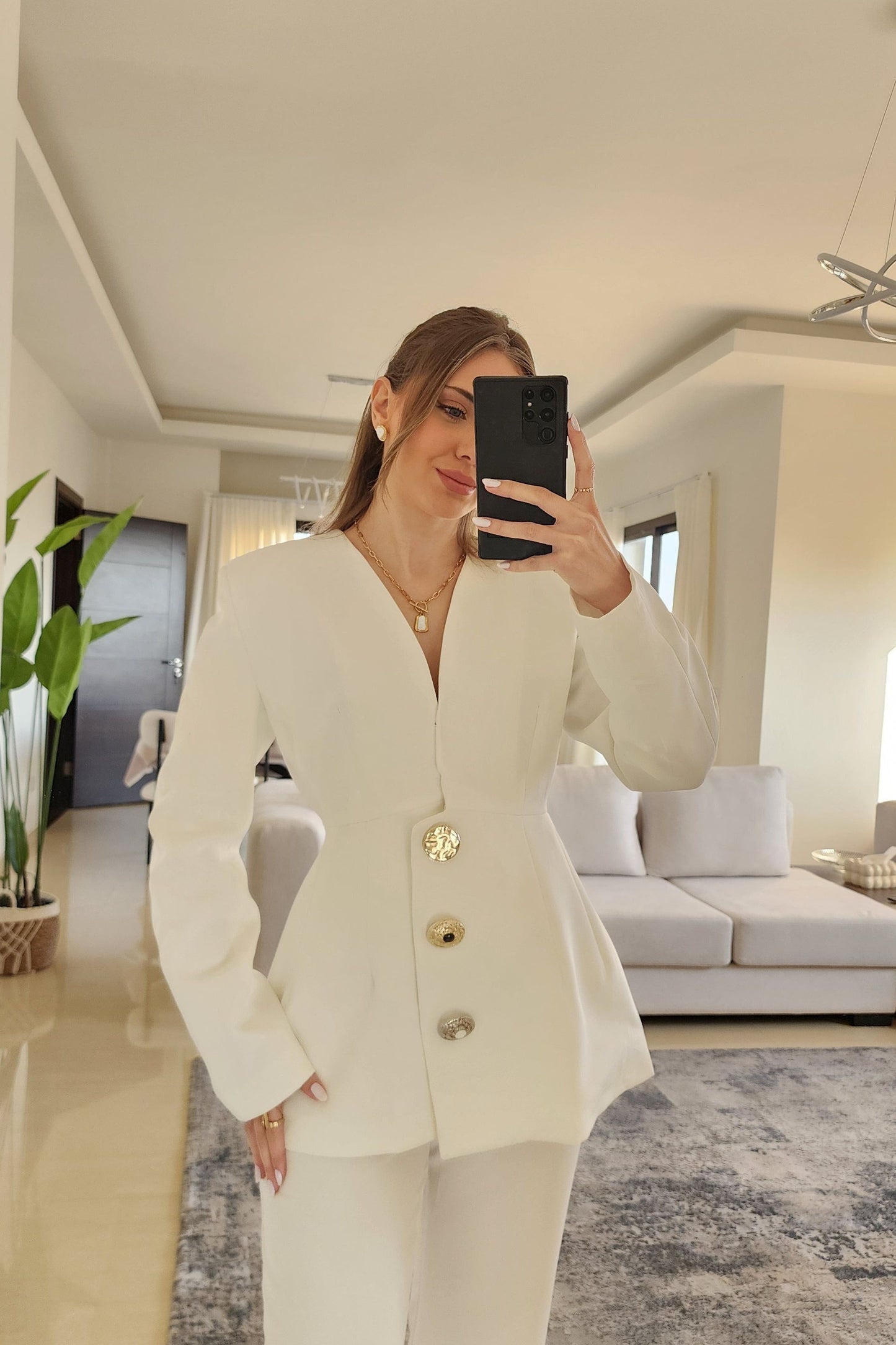 Blazer and Pants White Suit