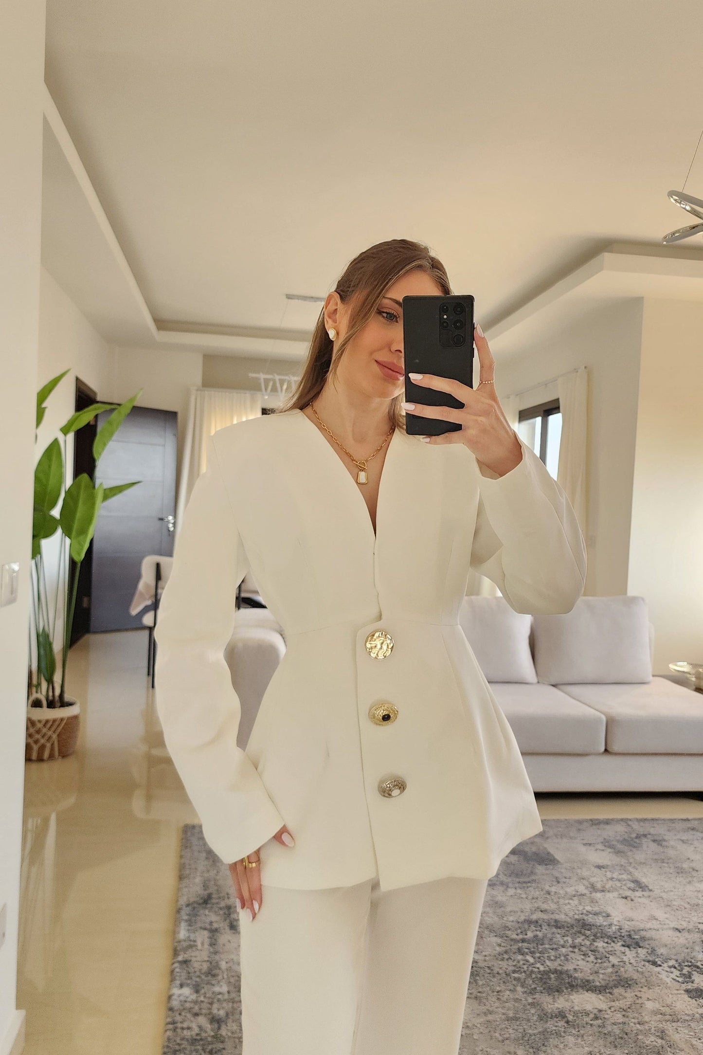 Blazer and Pants White Suit