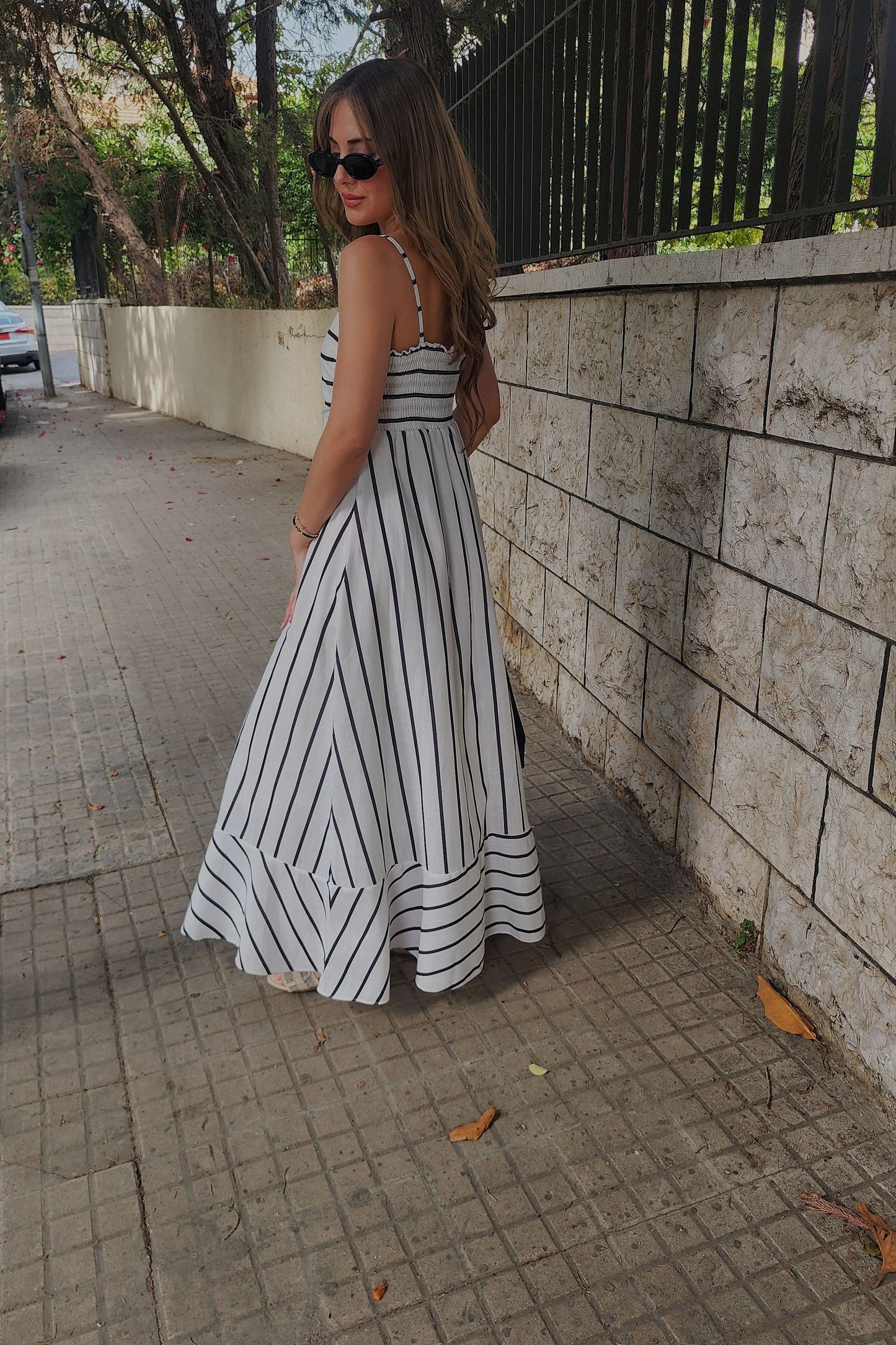 White Striped Summer Dress