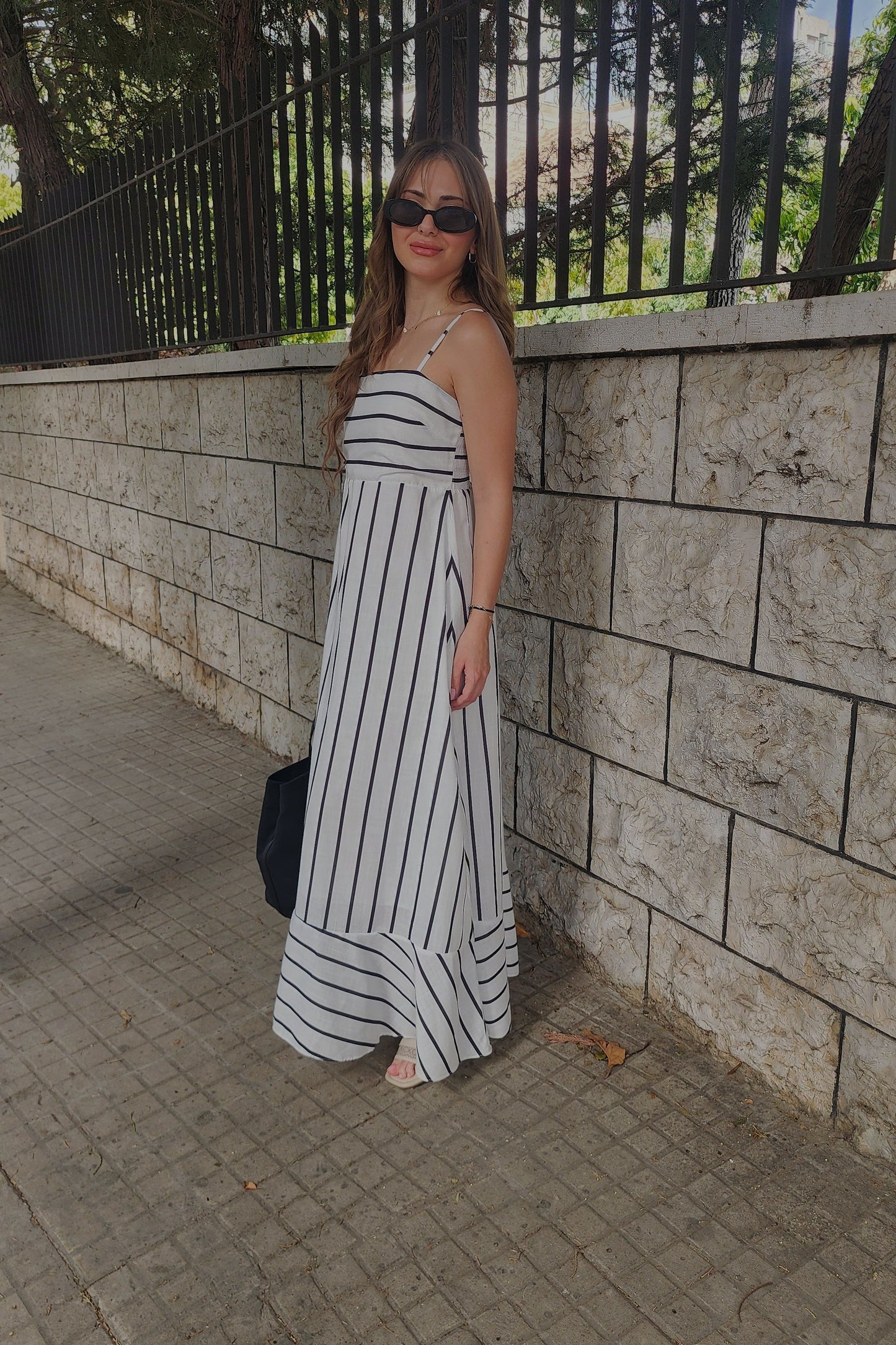 White Striped Summer Dress