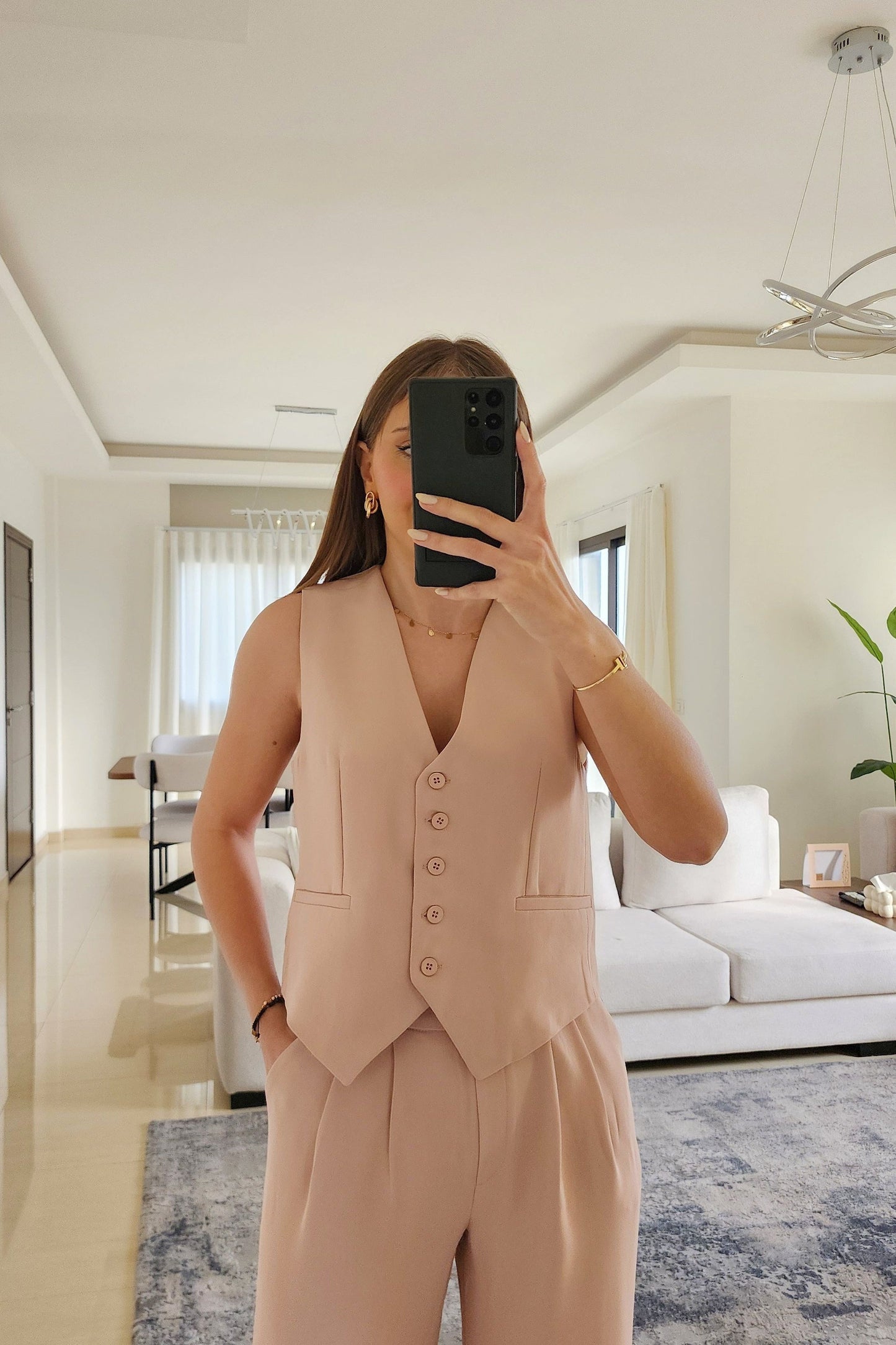 Soft Pink Vest & Pants Set