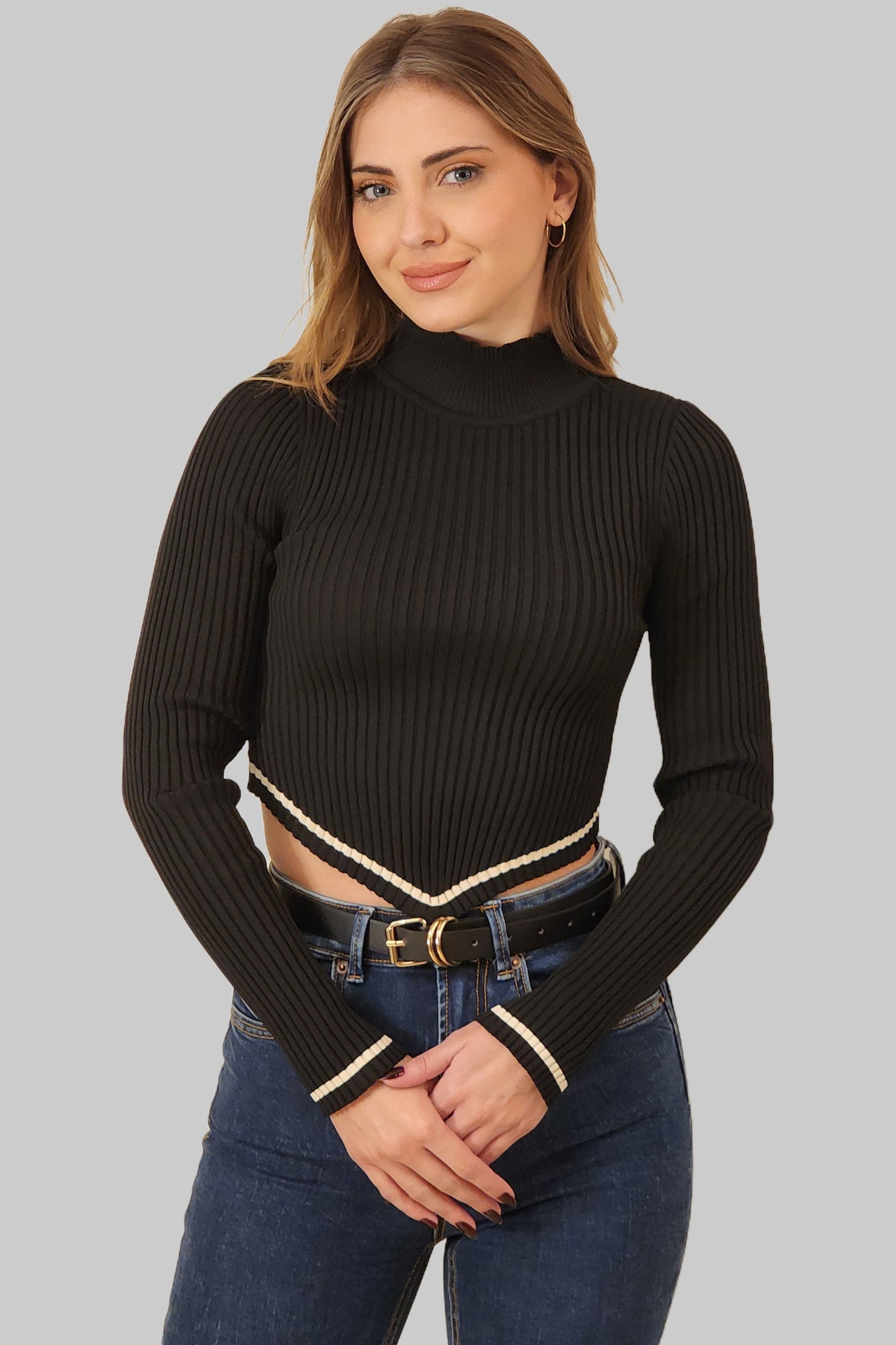 Cropped Black Sweater