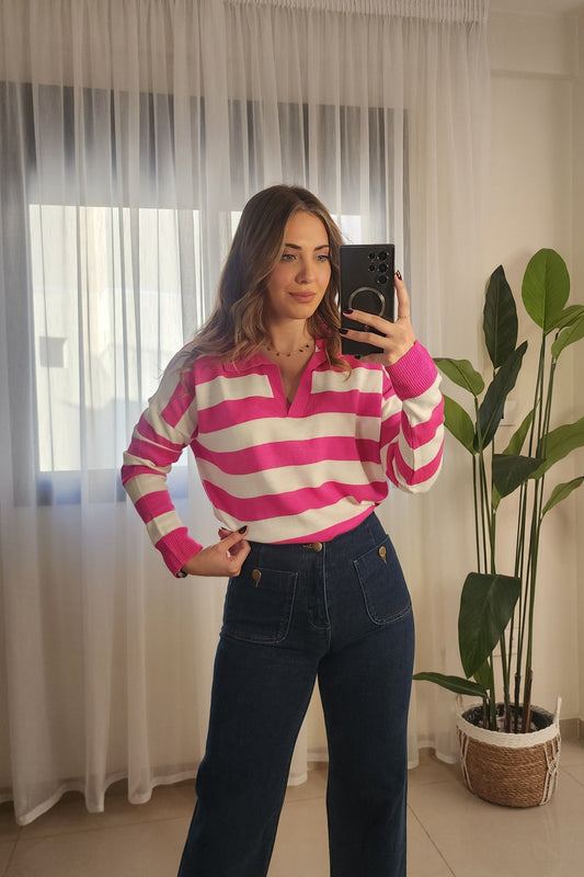 Striped Sweater - Fuchsia