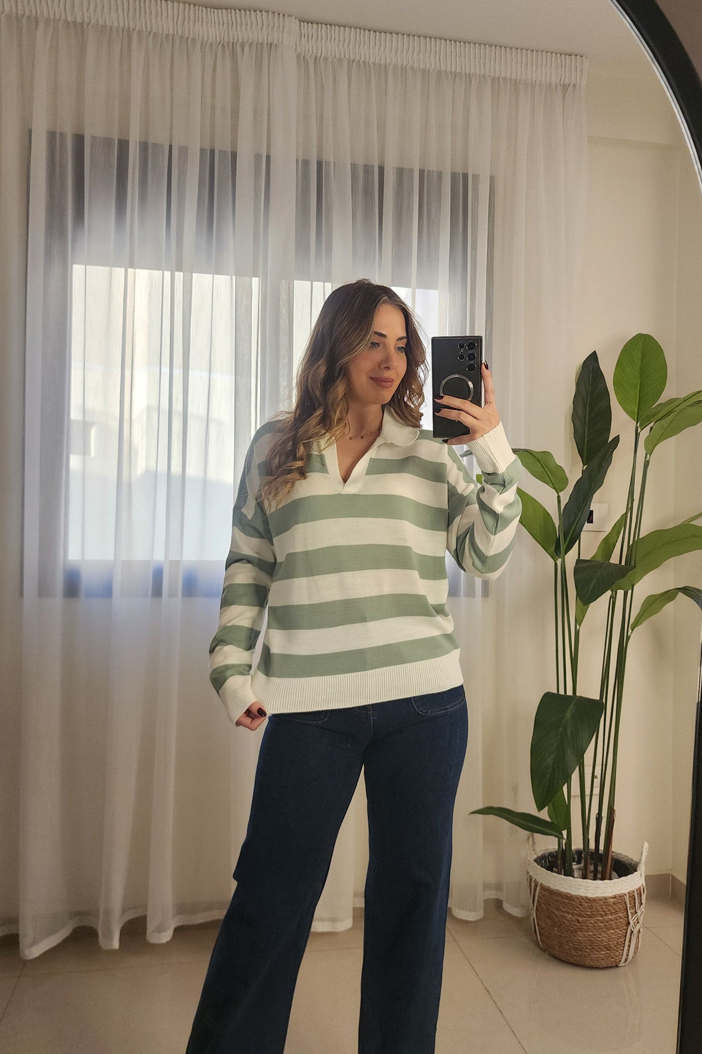 Striped Sweater - Mint Green