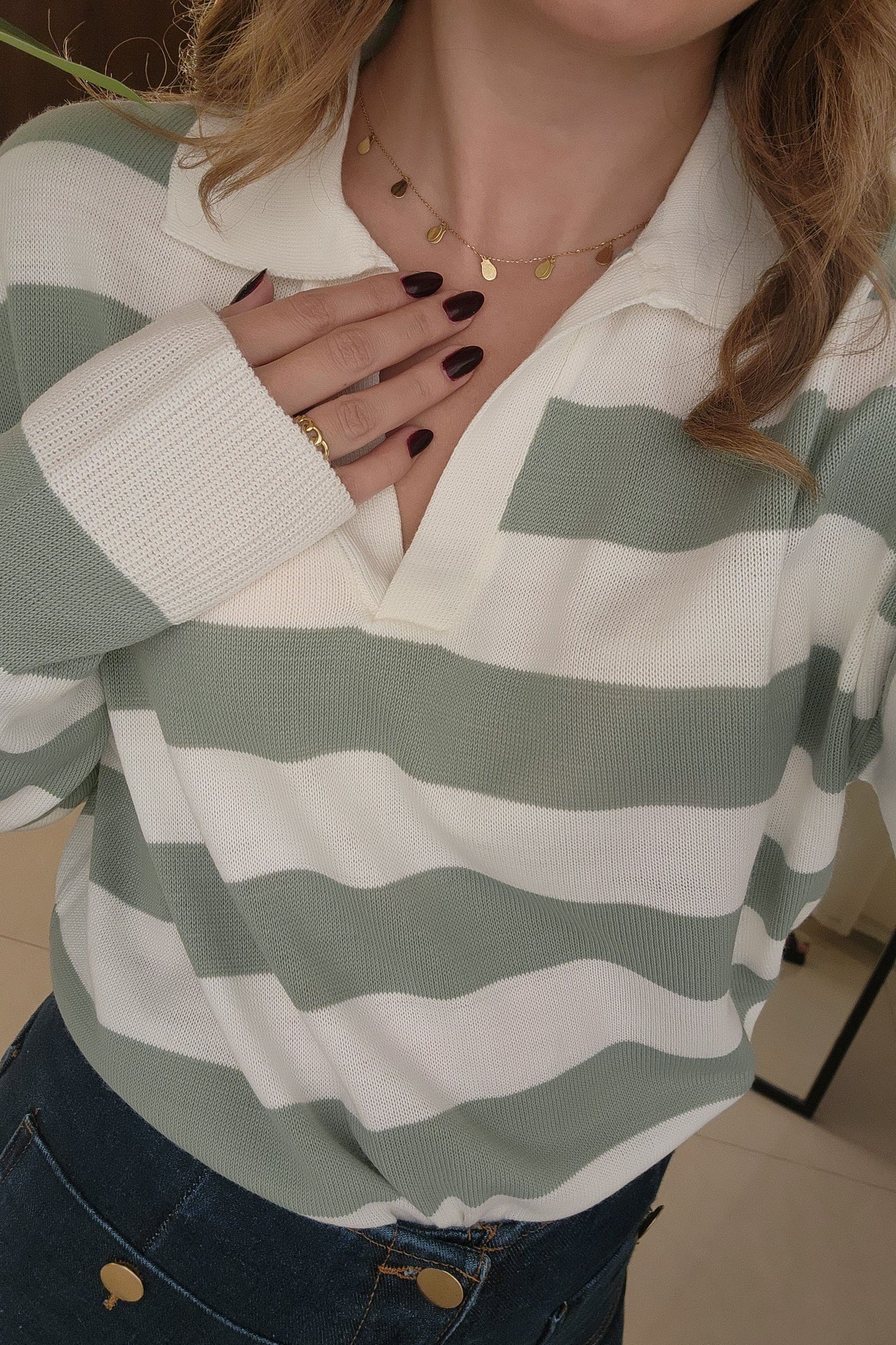 Striped Sweater - Mint Green