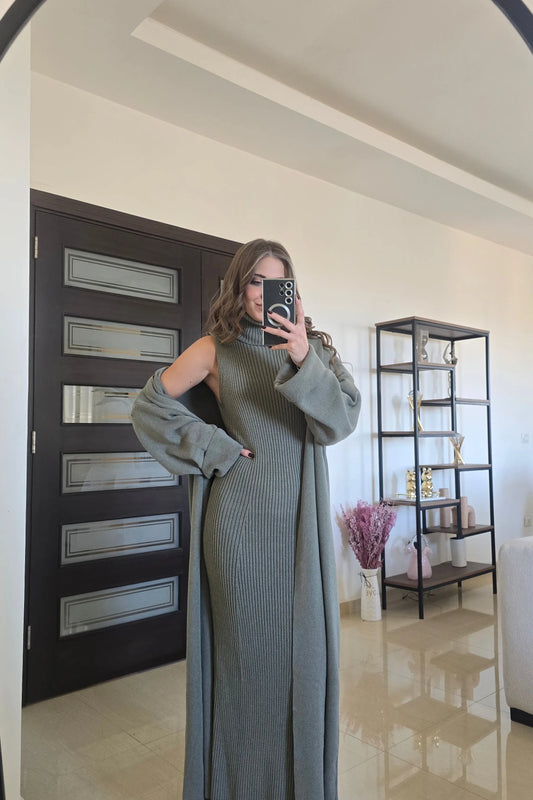 Sage Mint Set – Dress & Cardigan