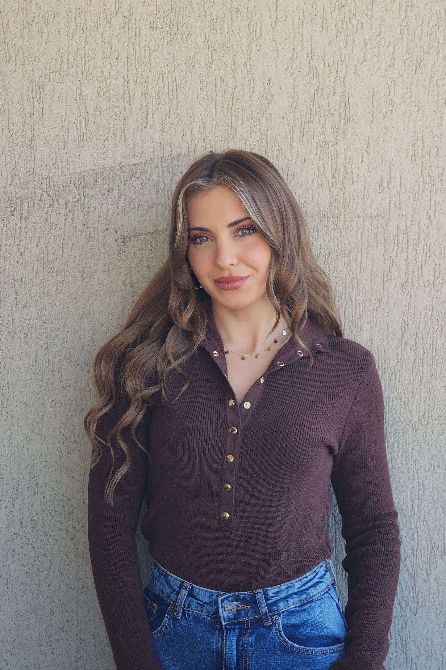 Ivory Chic Top - Brown