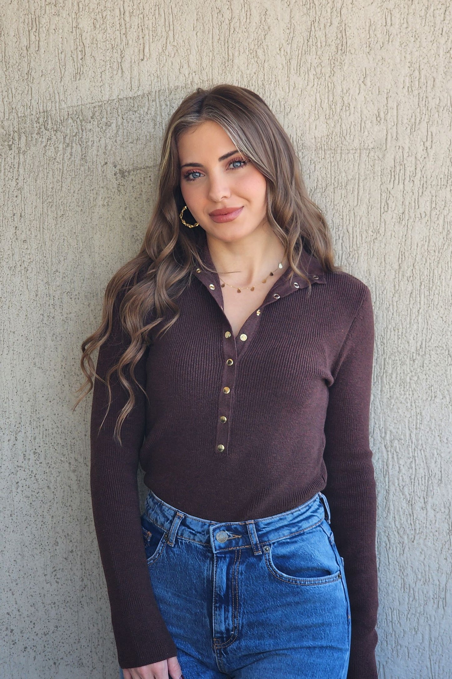 Ivory Chic Top - Brown