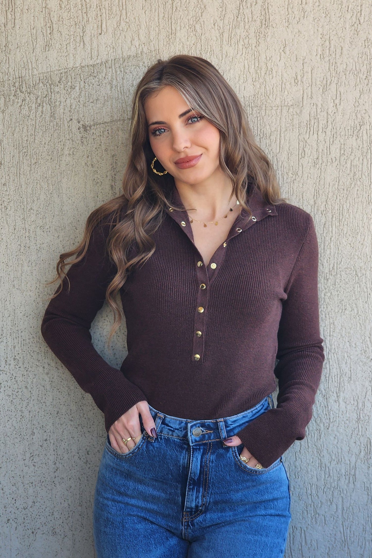 Ivory Chic Top - Brown