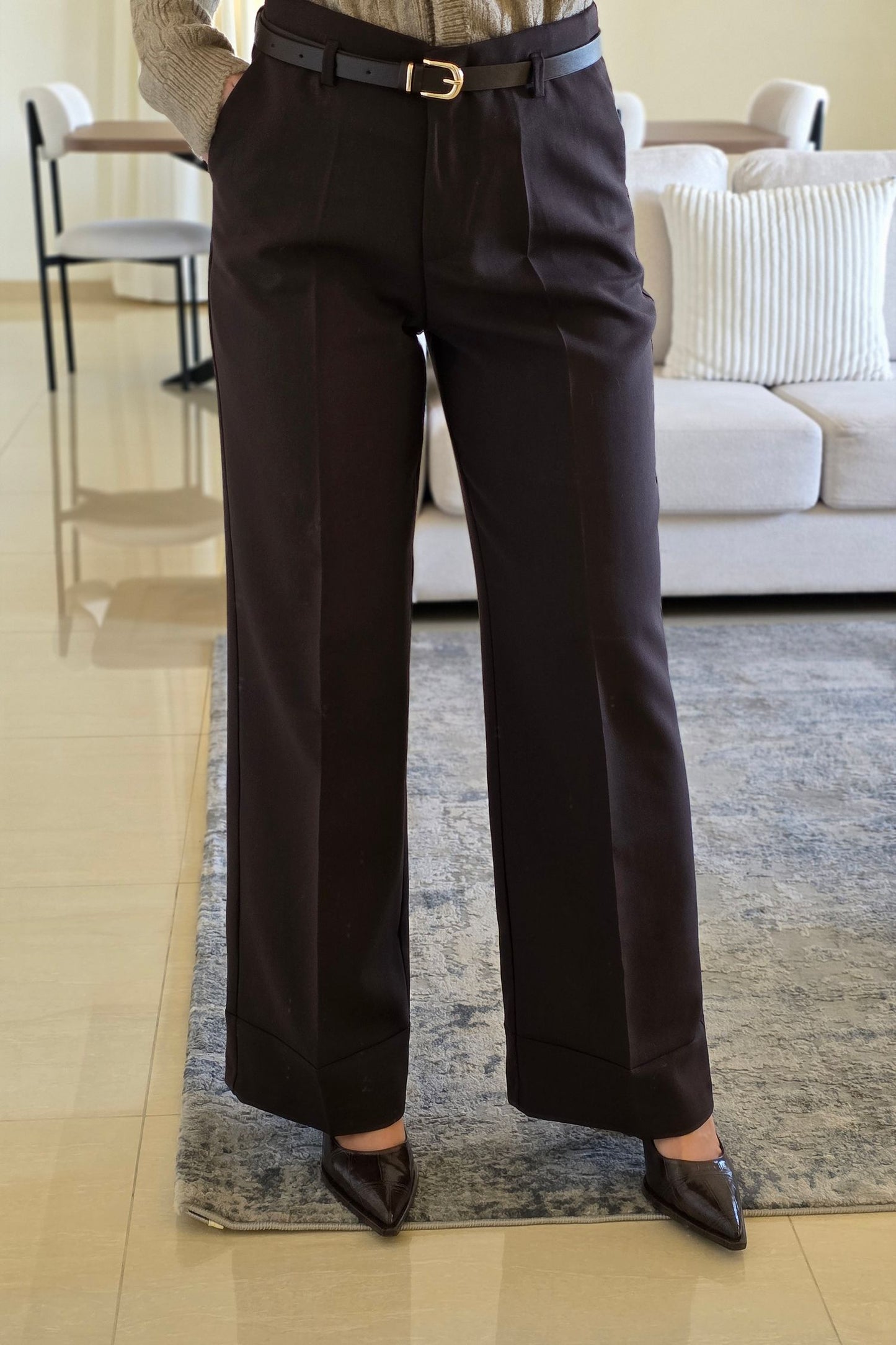 Arwen Mocha Wide-Leg Pants