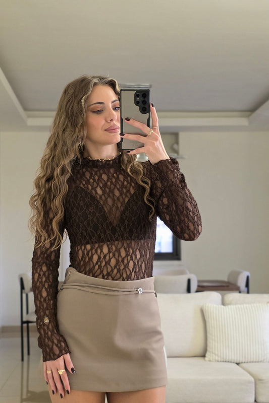 Cocoa Lace Top