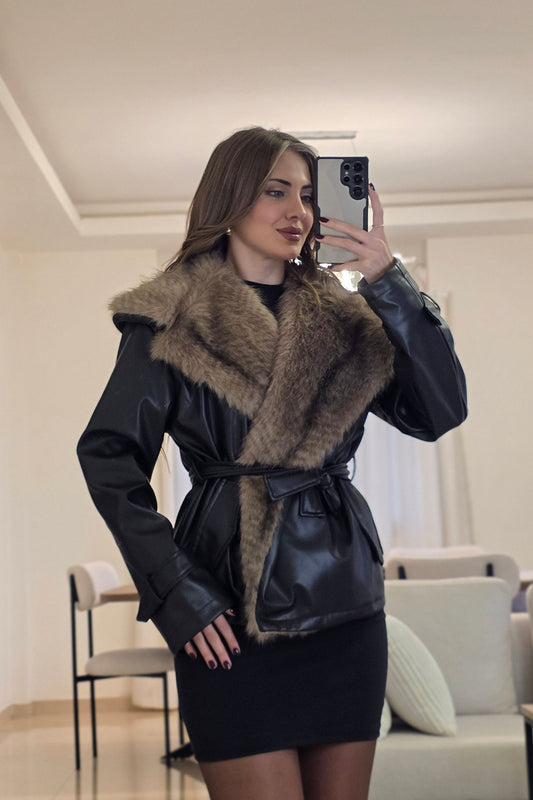 Astra Leather-Fur Jacket