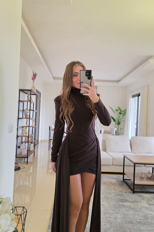 Muse Short Dress - Brown