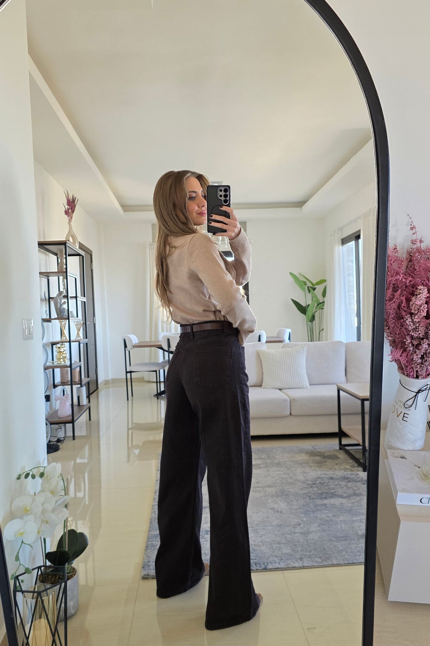 Leni Wide-Leg Jeans - Brown
