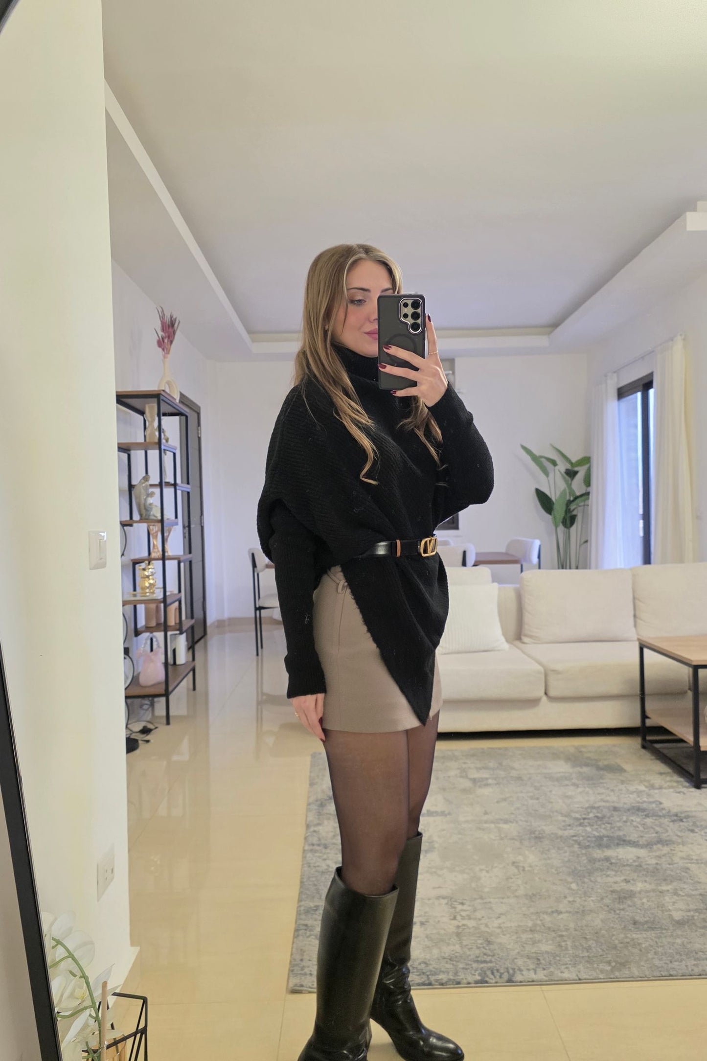 Lucy High Neck Sweater – Black