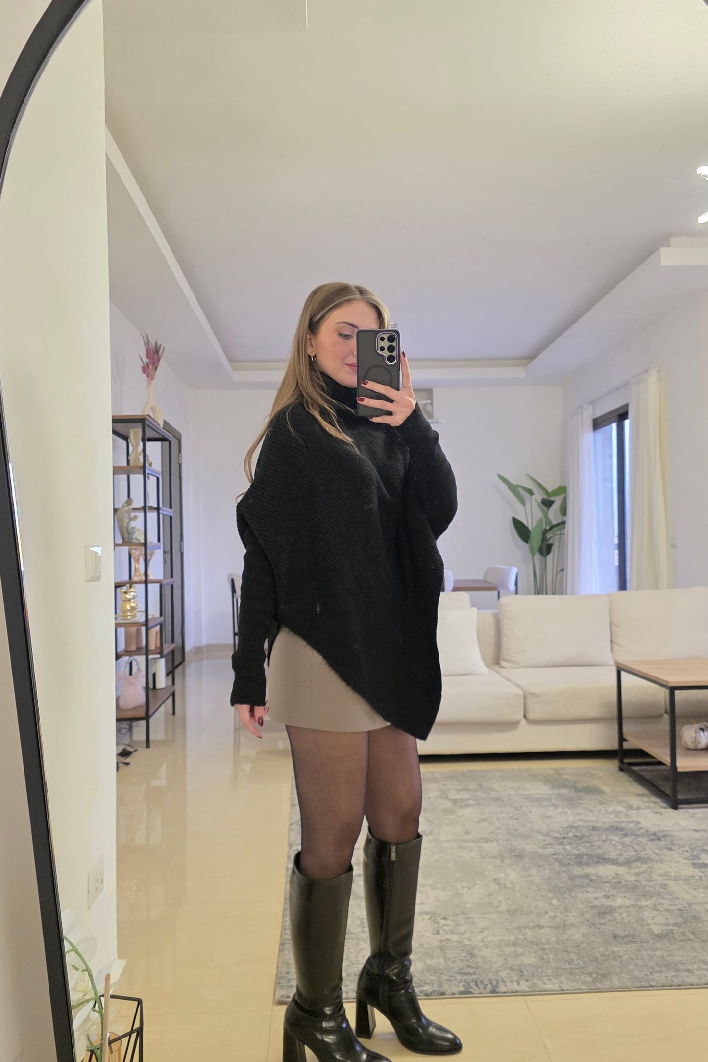 Lucy High Neck Sweater – Black