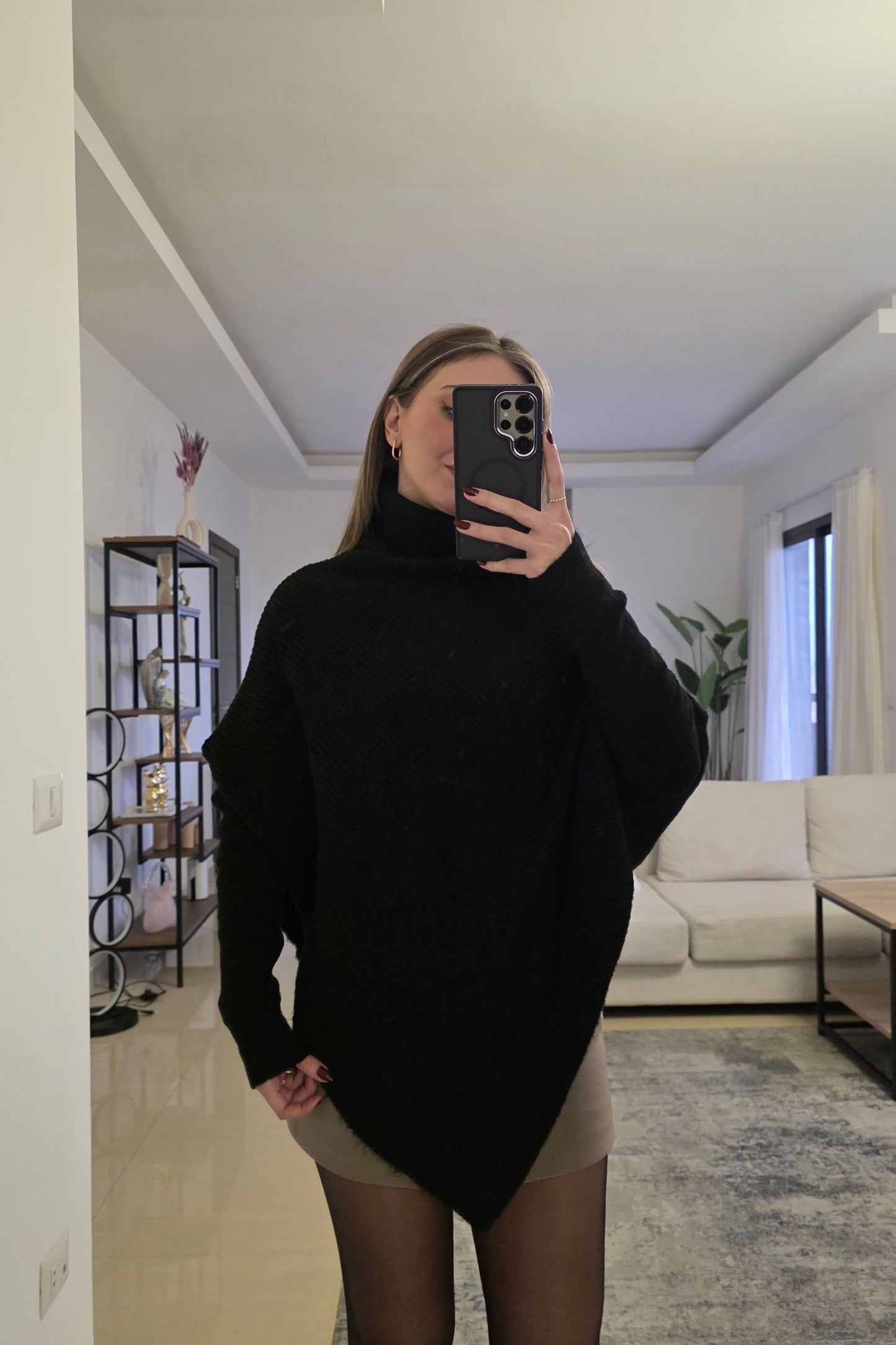 Lucy High Neck Sweater – Black
