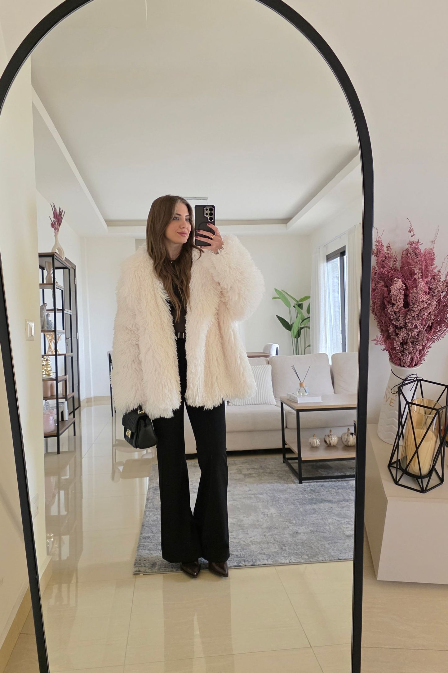 Irene Faux Fur Jacket – White