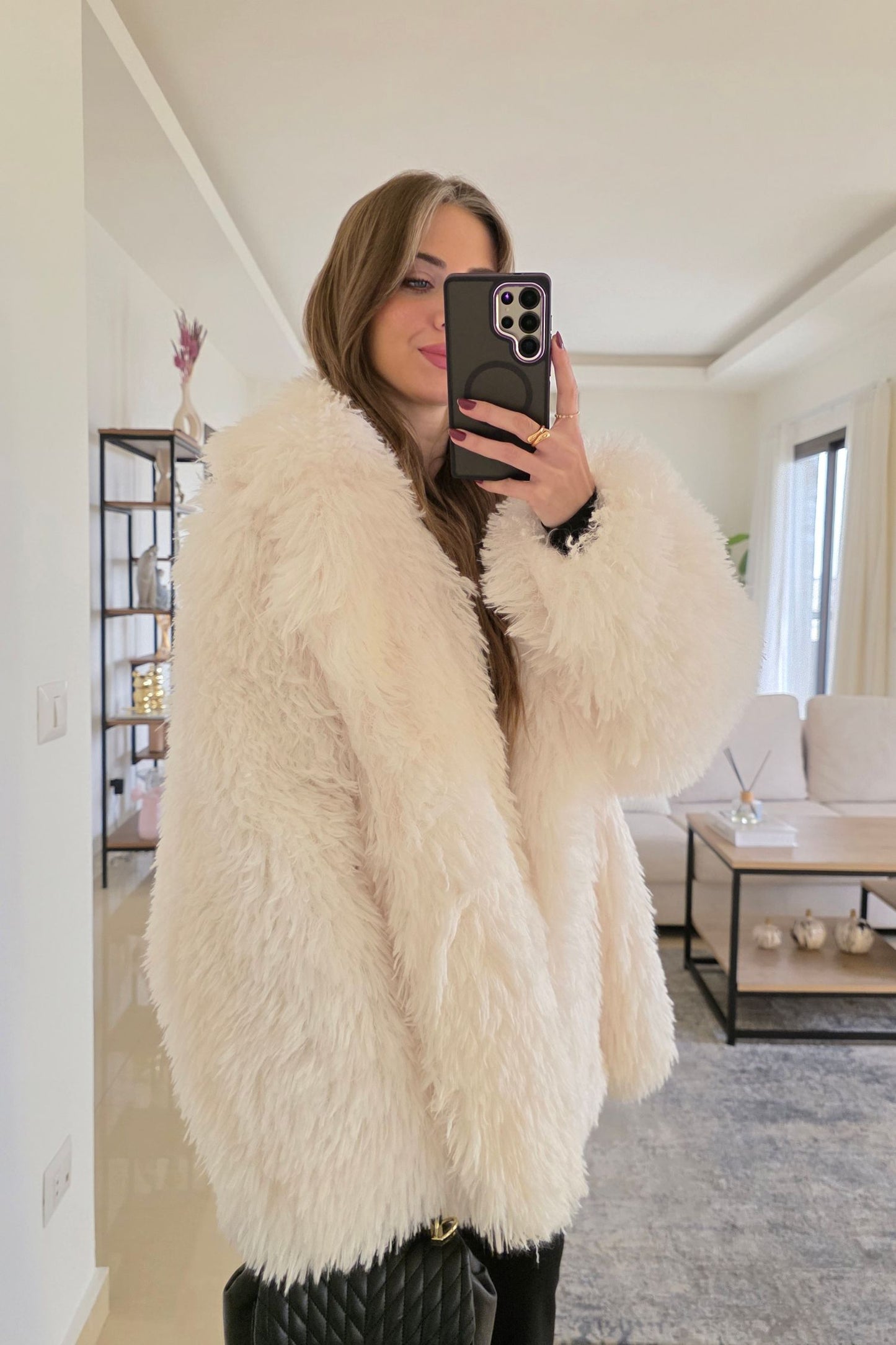 Irene Faux Fur Jacket – White