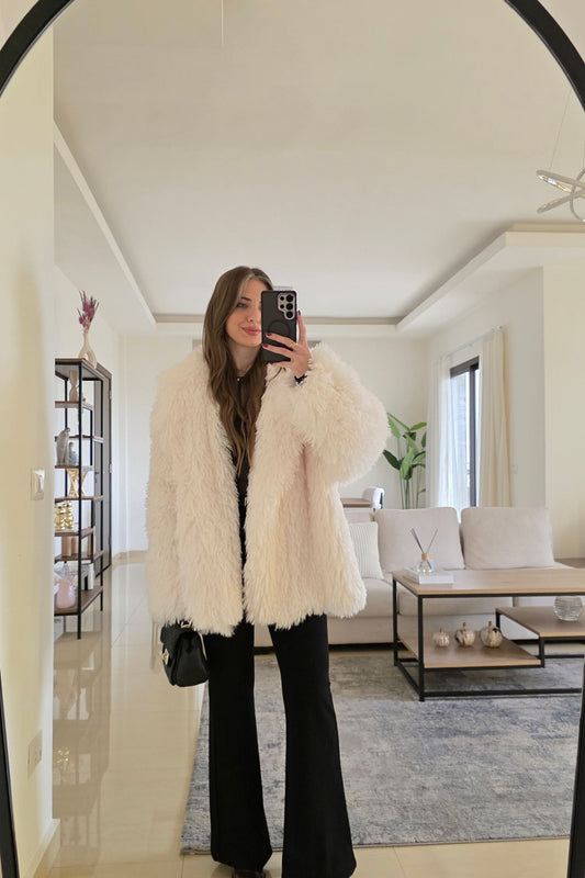 Irene Faux Fur Jacket – White
