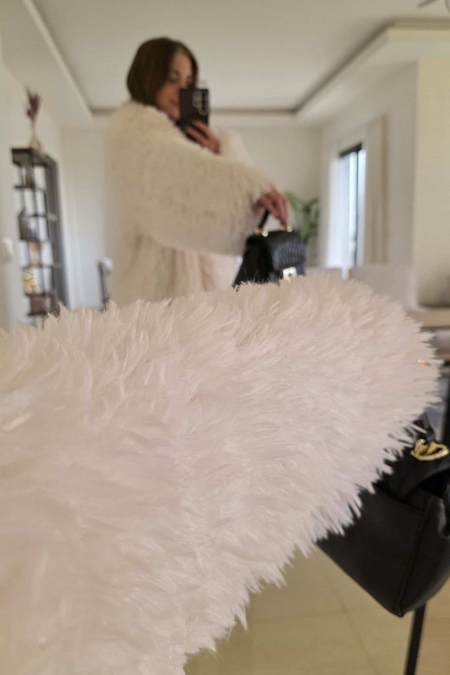 Irene Faux Fur Jacket – White