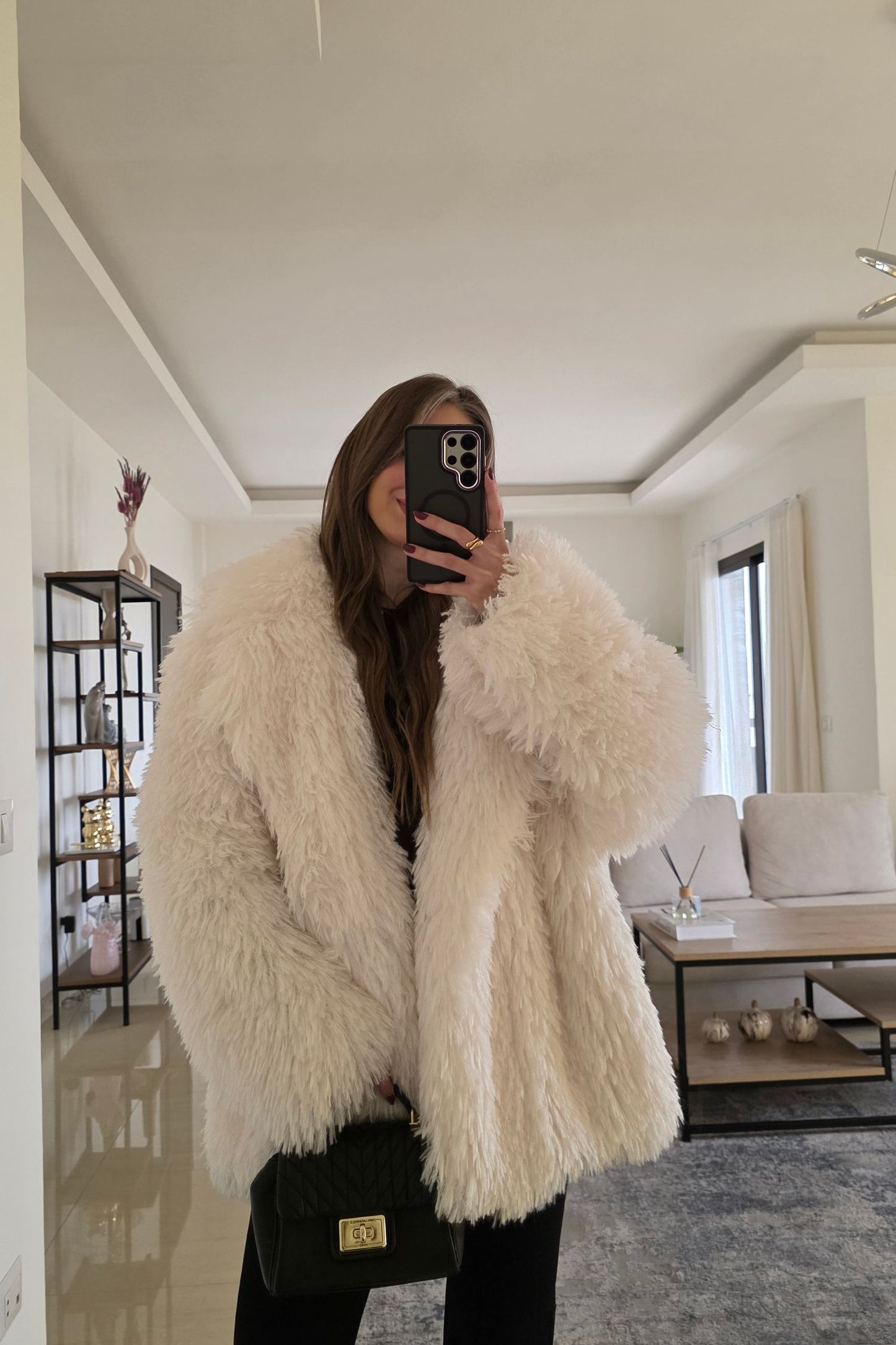 Irene Faux Fur Jacket – White