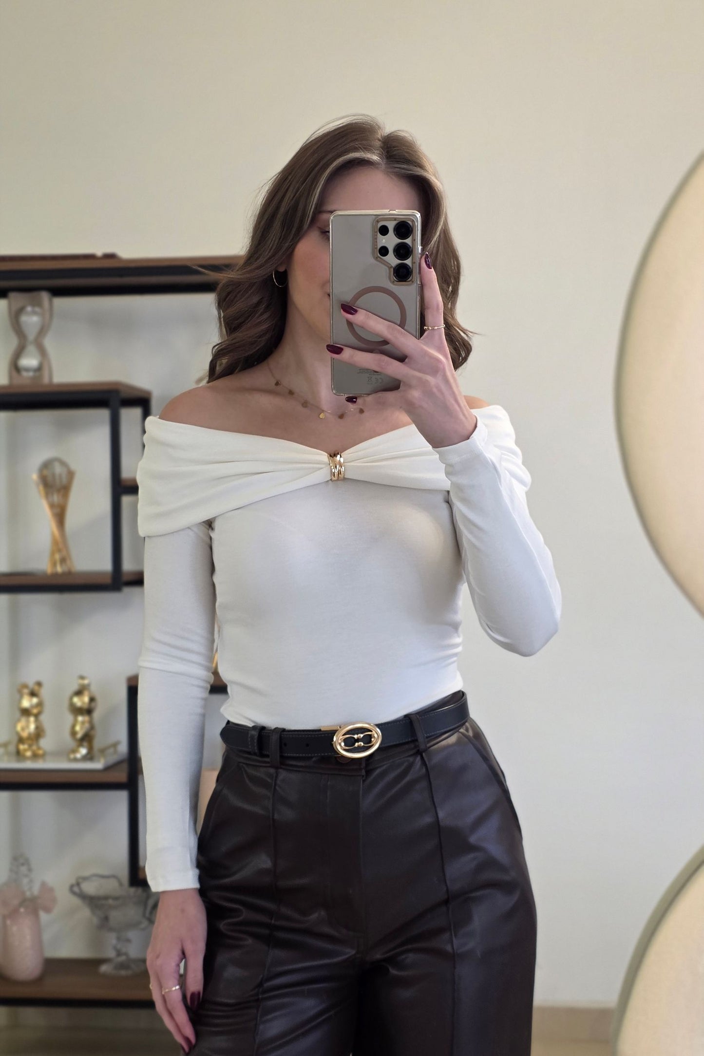 Selma Off-Shoulder Top - White