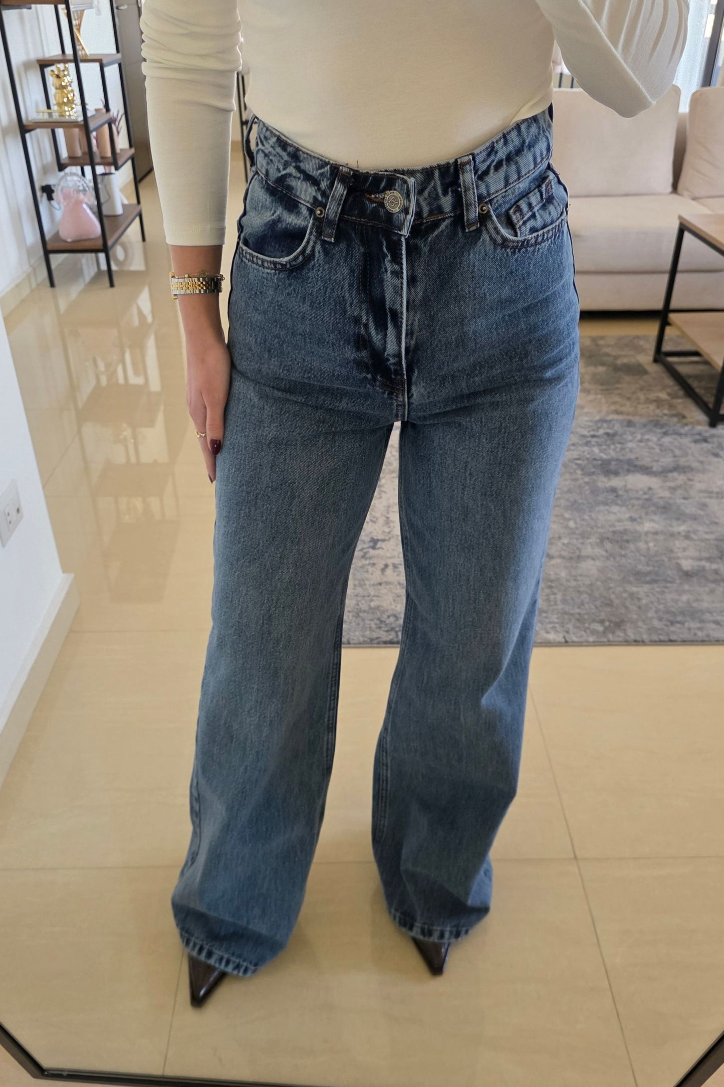 Sofia Wide Leg Jeans – Classic Blue