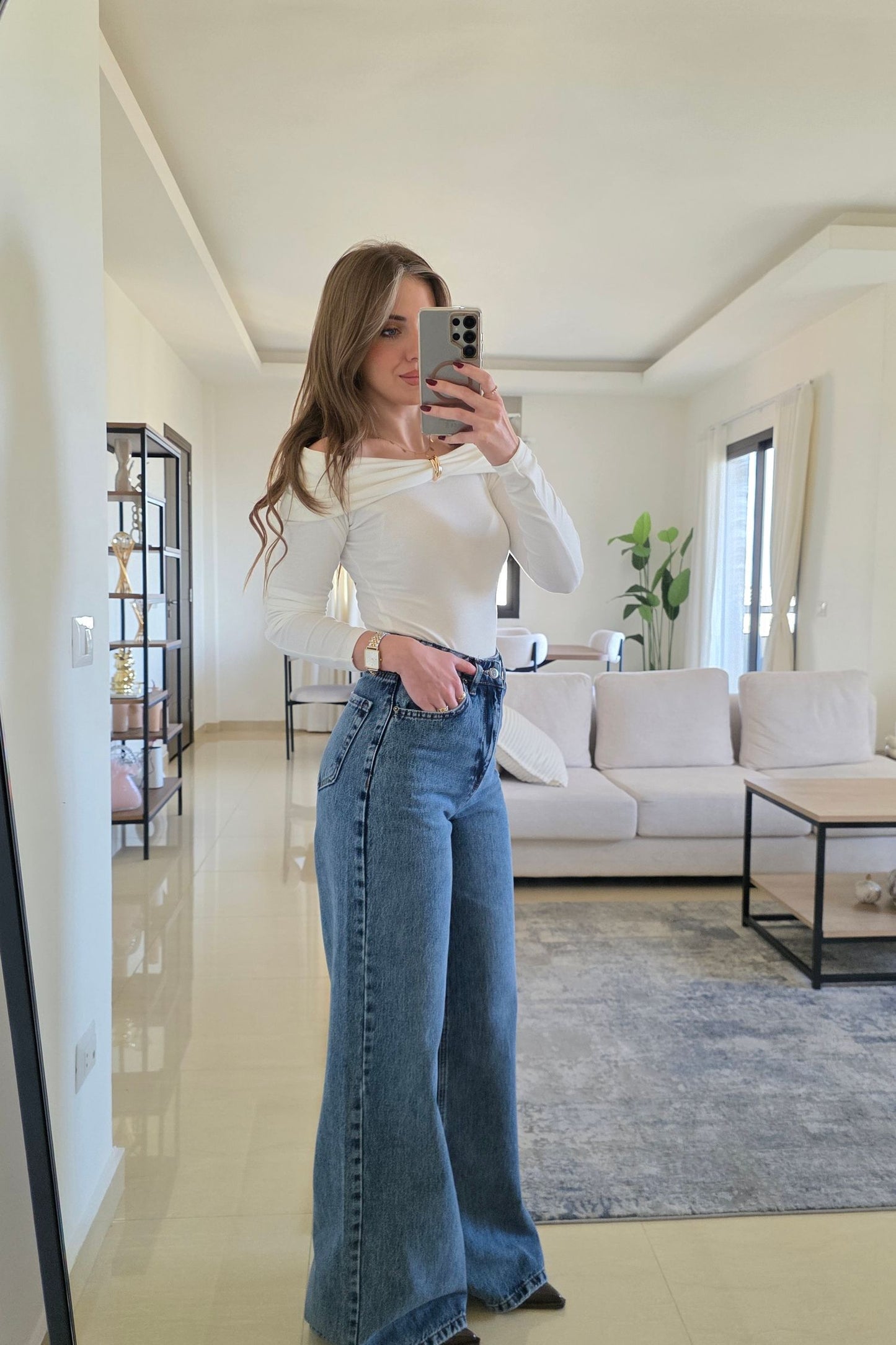 Sofia Wide Leg Jeans – Classic Blue