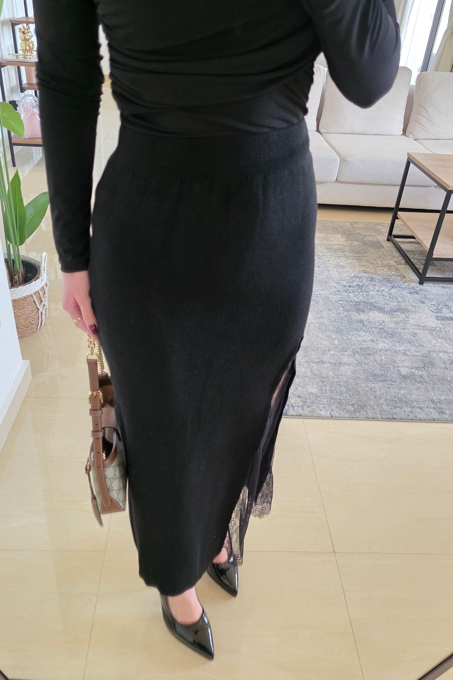 Celia Midi Skirt – Black