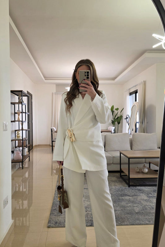 Clarisse Tailored Suit – White